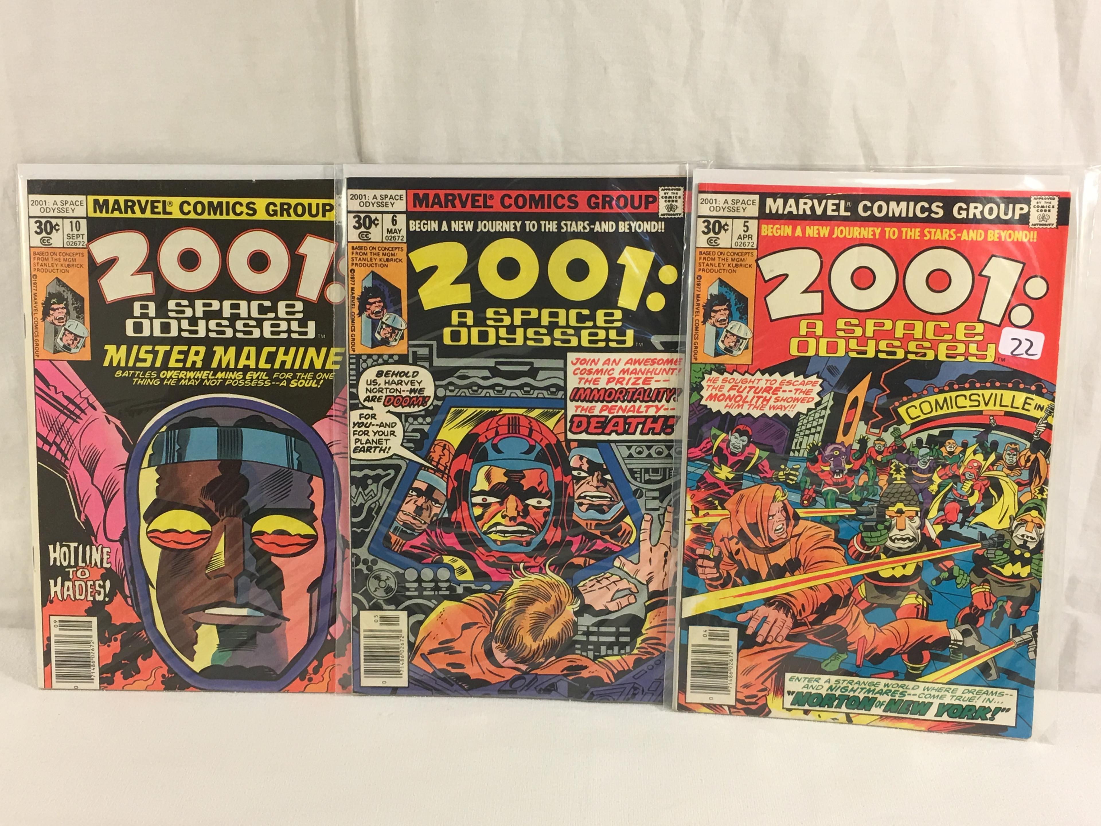 Lot of 3 Pcs Collector Vintage Marvel Comics 2001 A Space Odyssey Comic Books No.5.6.10.