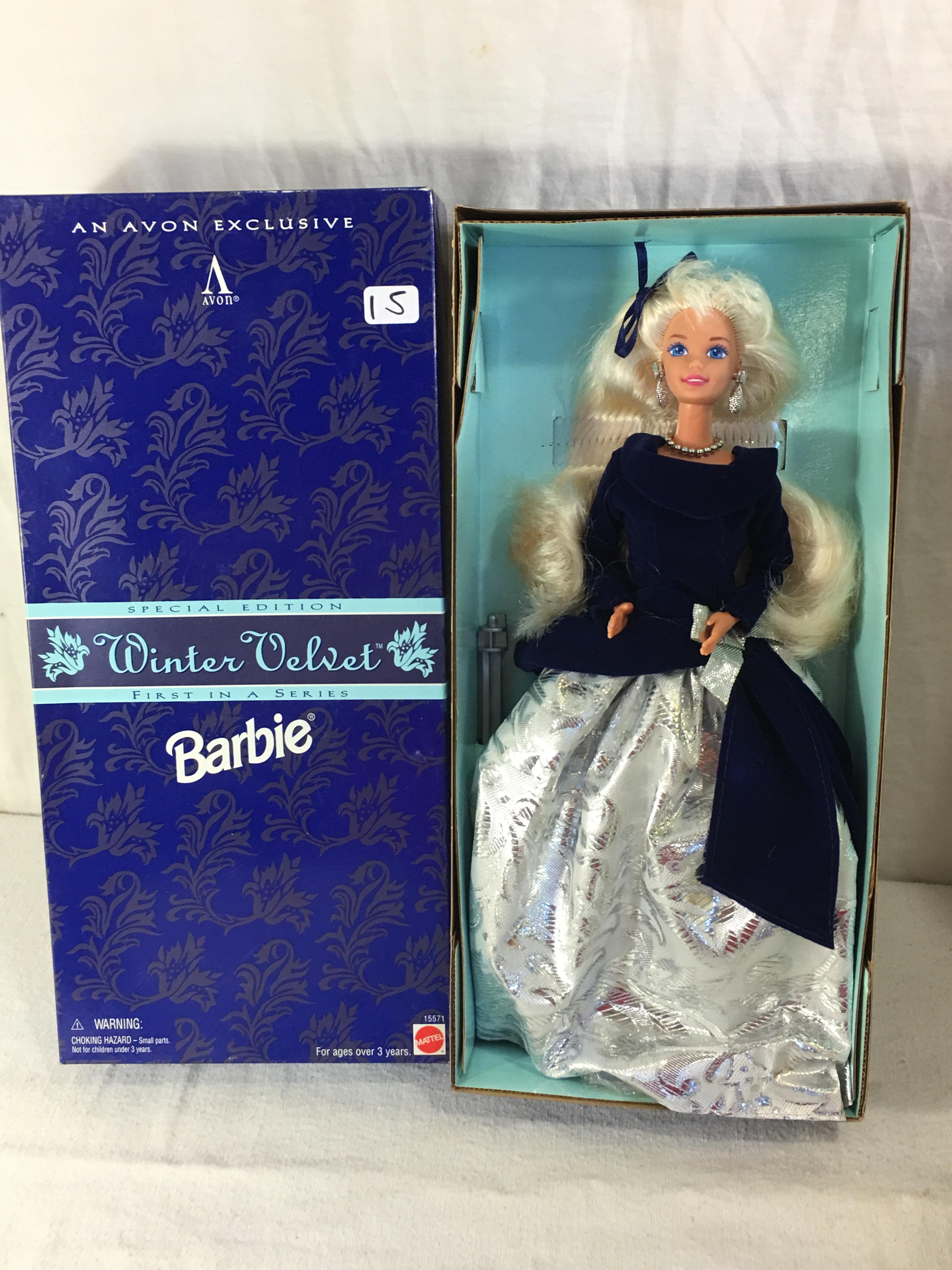 NIB Collector Avon Exclusive Winter Velvet Barbie Doll Box: 13"x6"