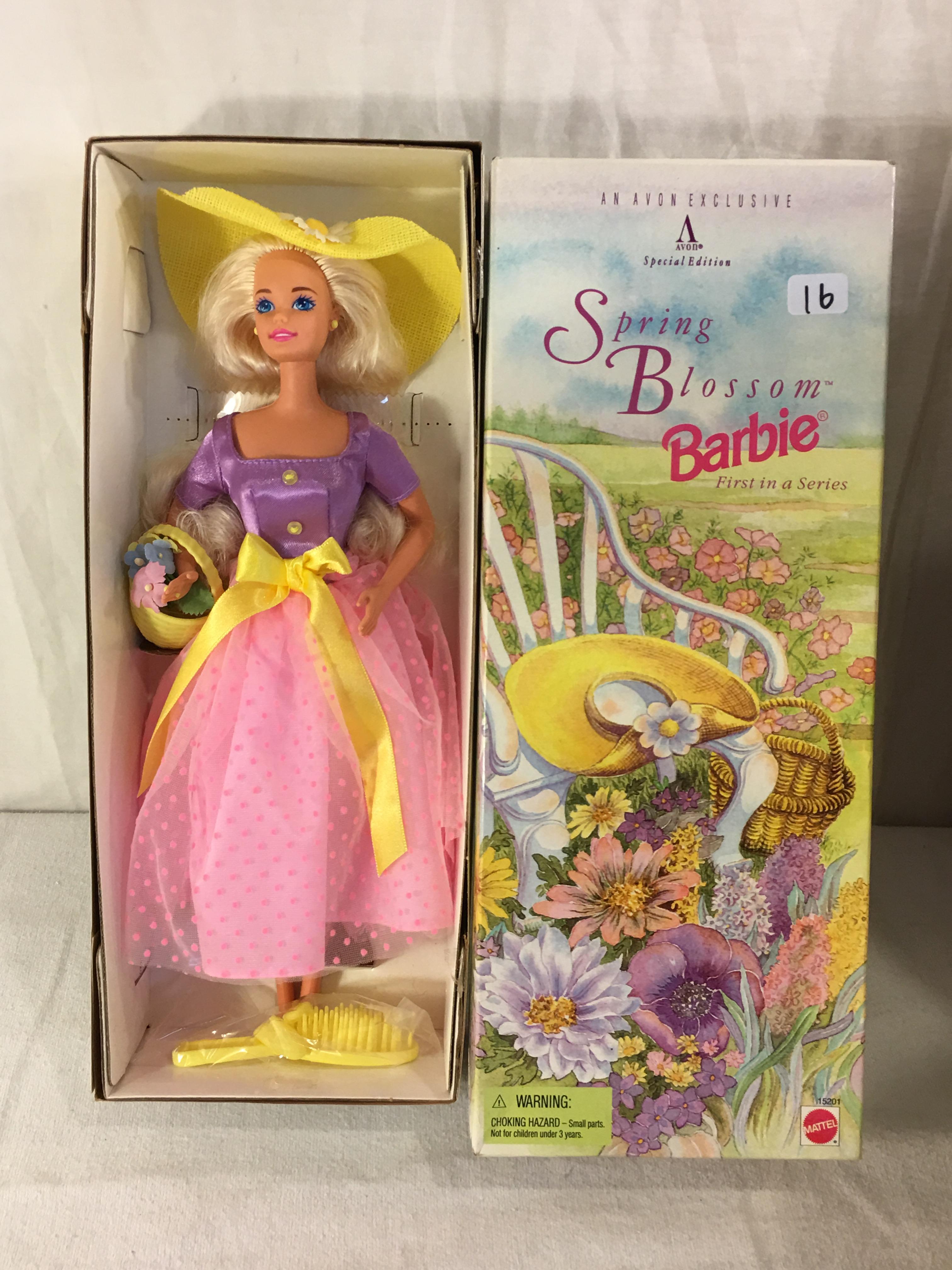 NIB Collector Avon Exclusive Spring Blossoms Barbie Doll Box: 13"x5"