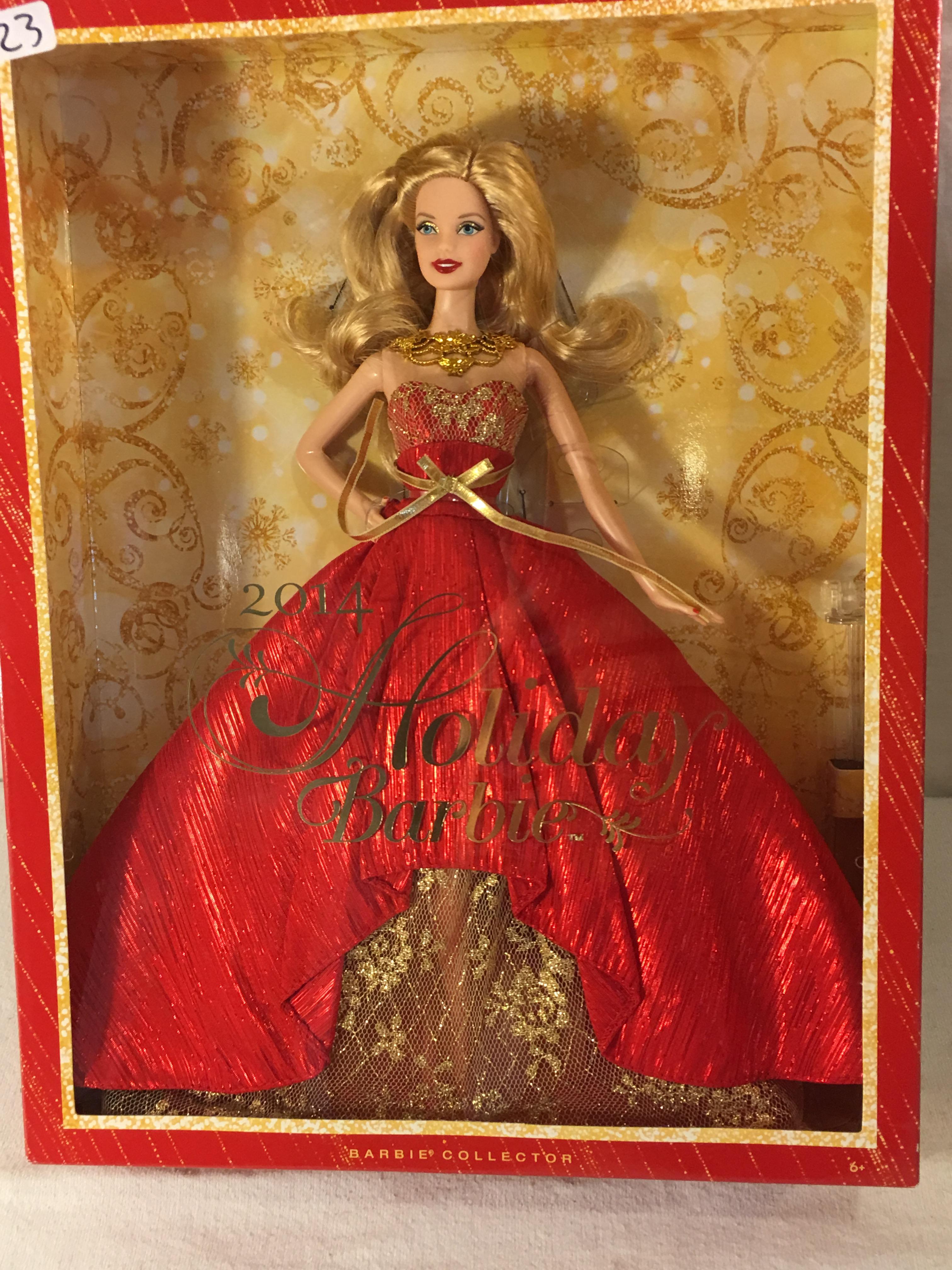 NIB Collector 2014 Holiday Barbie Doll Box: 13.5"x10.5"