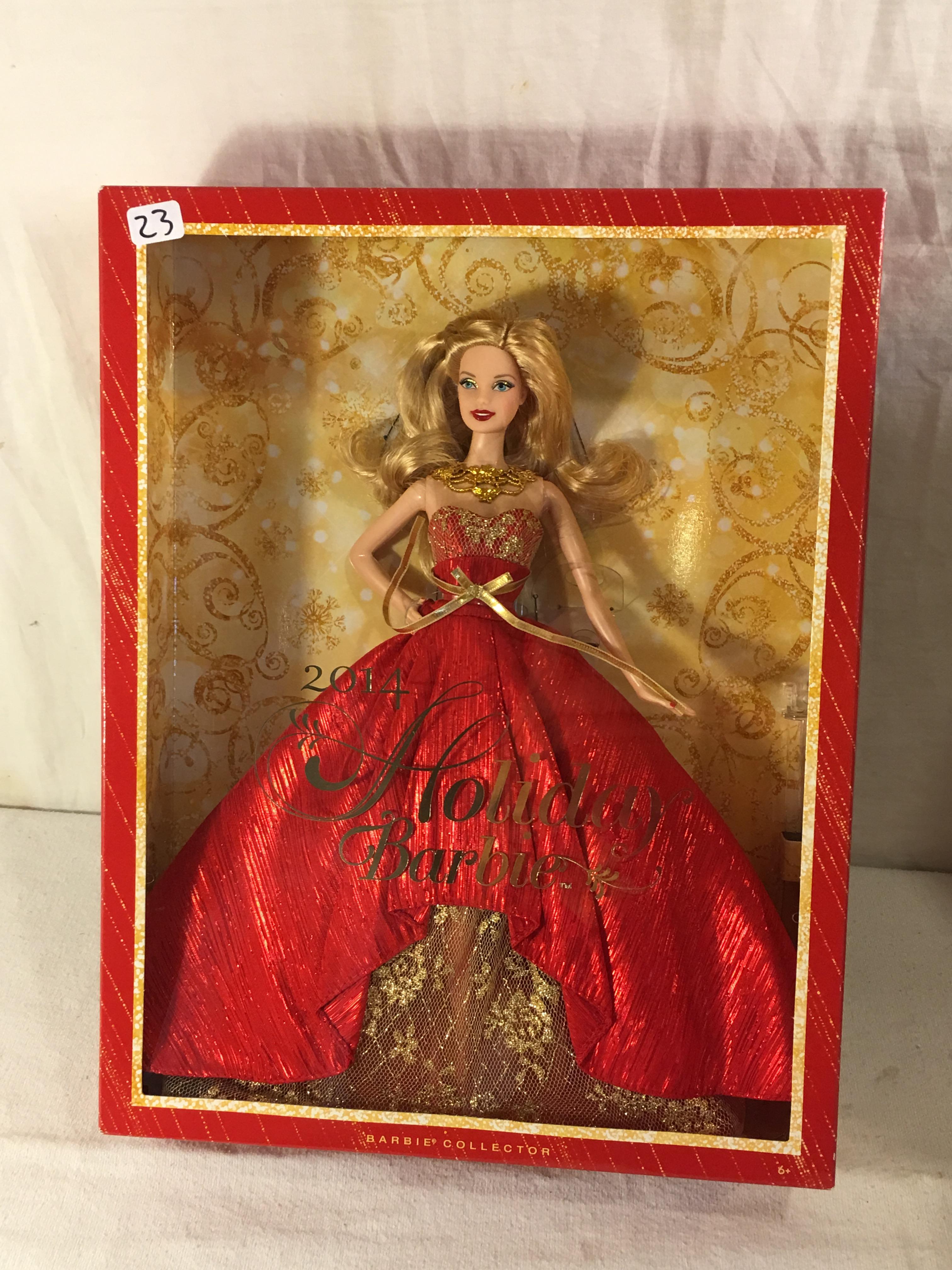 NIB Collector 2014 Holiday Barbie Doll Box: 13.5"x10.5"