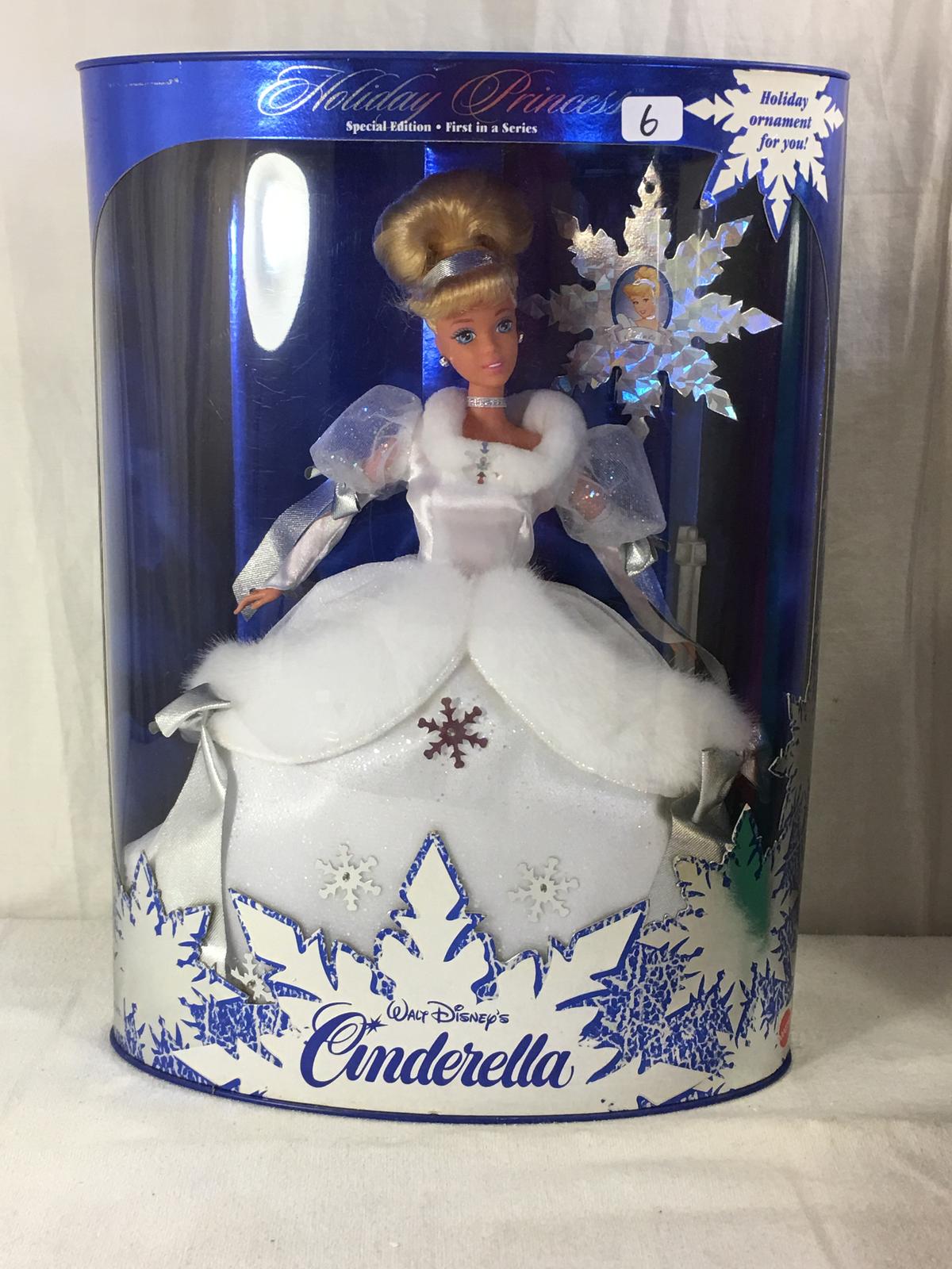 NIB Collector Holiday Princess Walt Disney's Cinderella Barbie Doll Box: 14"x10"