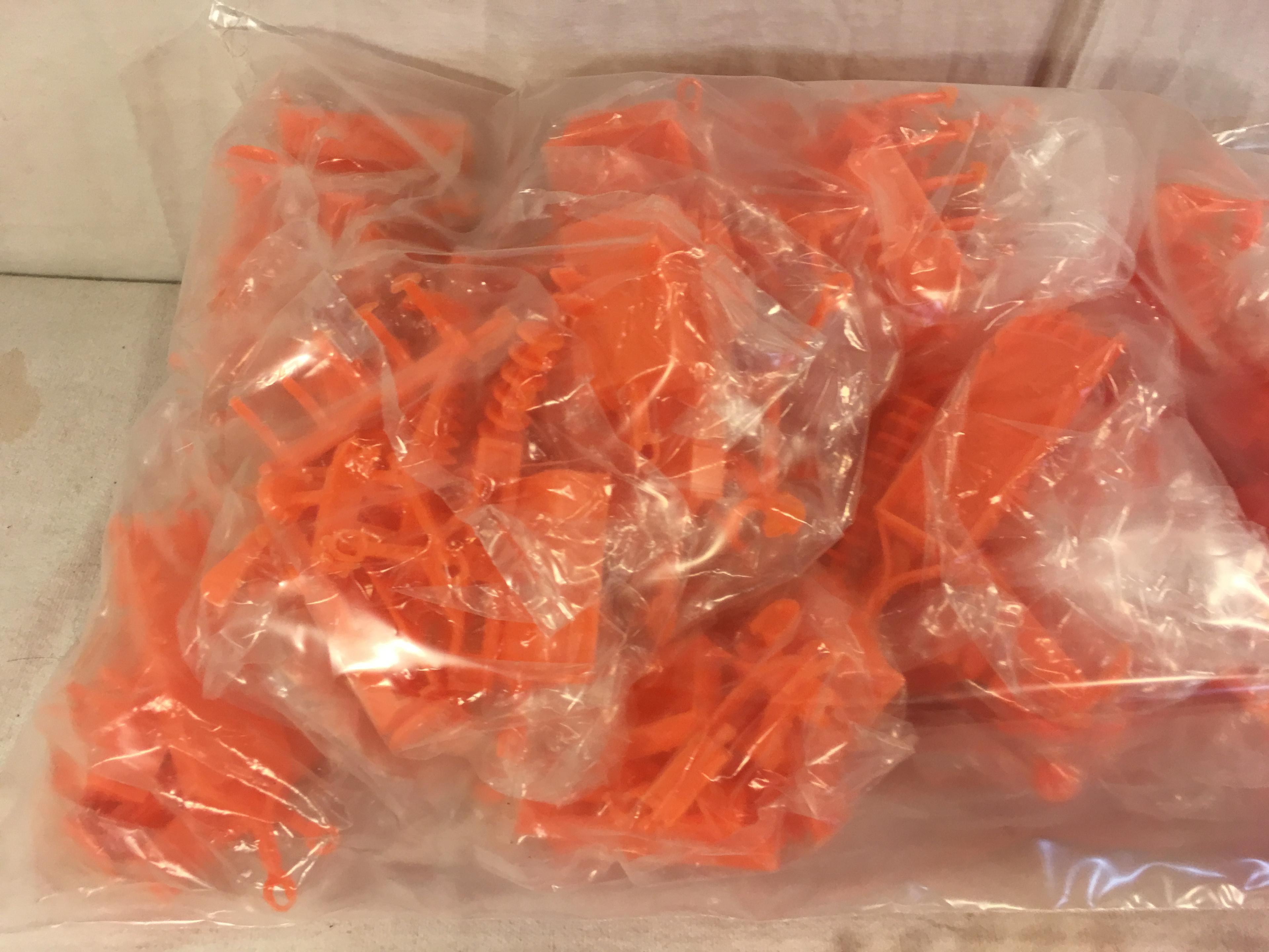 Lot of 10 Pieces Collector Marx Orange Color Plastic Accessory Toys - See Pictures