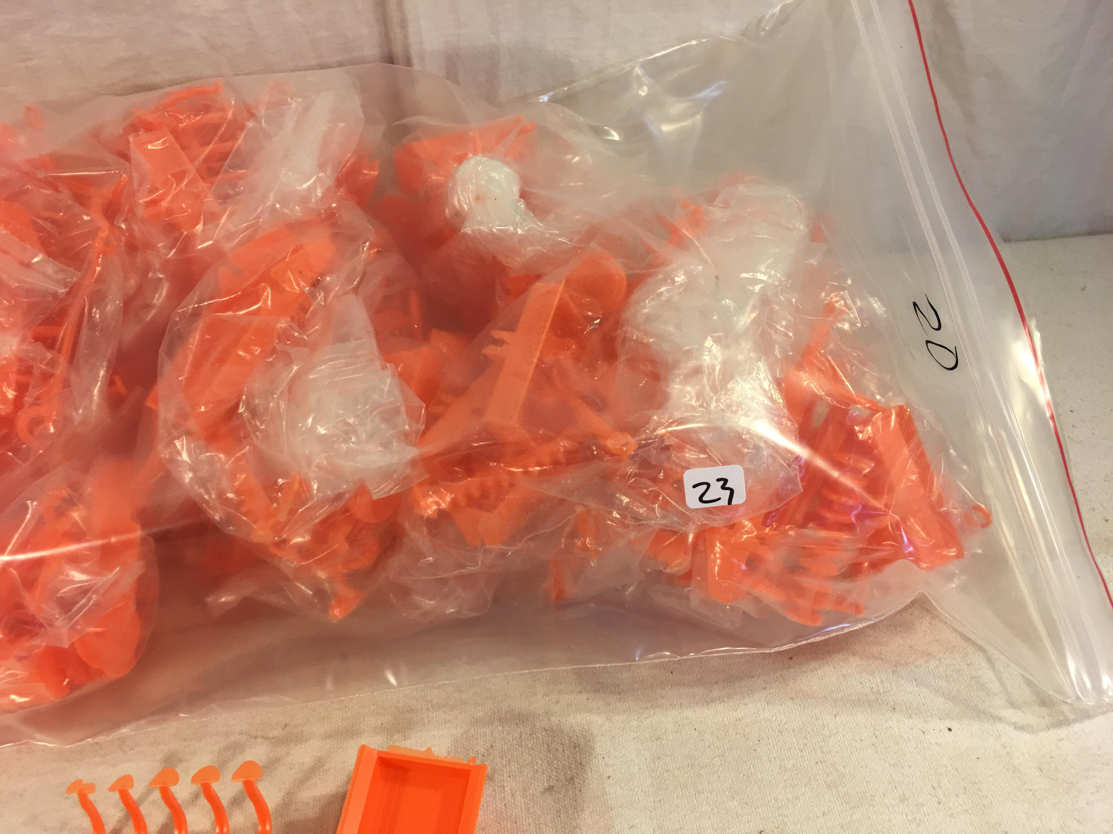 Lot of 10 Pieces Collector Marx Orange Color Plastic Accessory Toys - See Pictures
