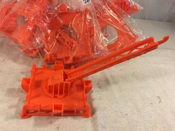 Lot of 10 Pieces Collector Marx Orange Color Plastic Accessory Toys - See Pictures