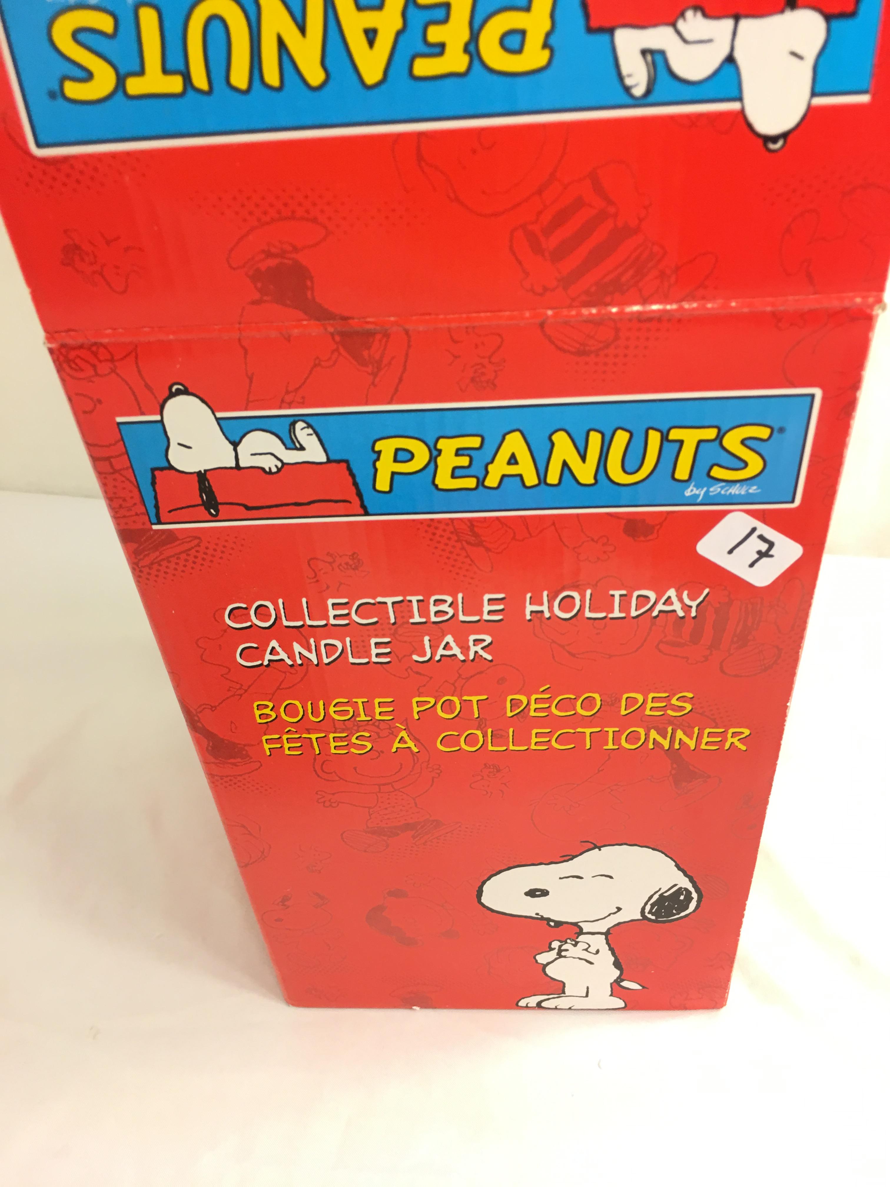 Collector Peanuts Collectible Holiday Candle Jar Figurine Box Size: 10"tall Box