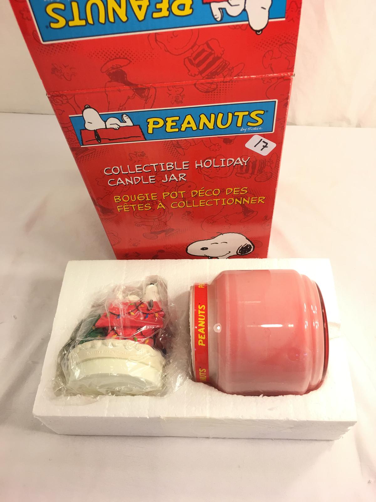 Collector Peanuts Collectible Holiday Candle Jar Figurine Box Size: 10"tall Box