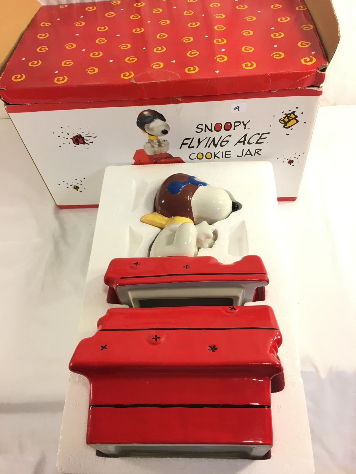 Collector Peanuts Snoopy Flying Ace Cookie Jar Box Size: 15.5x9.5x8.5" Box