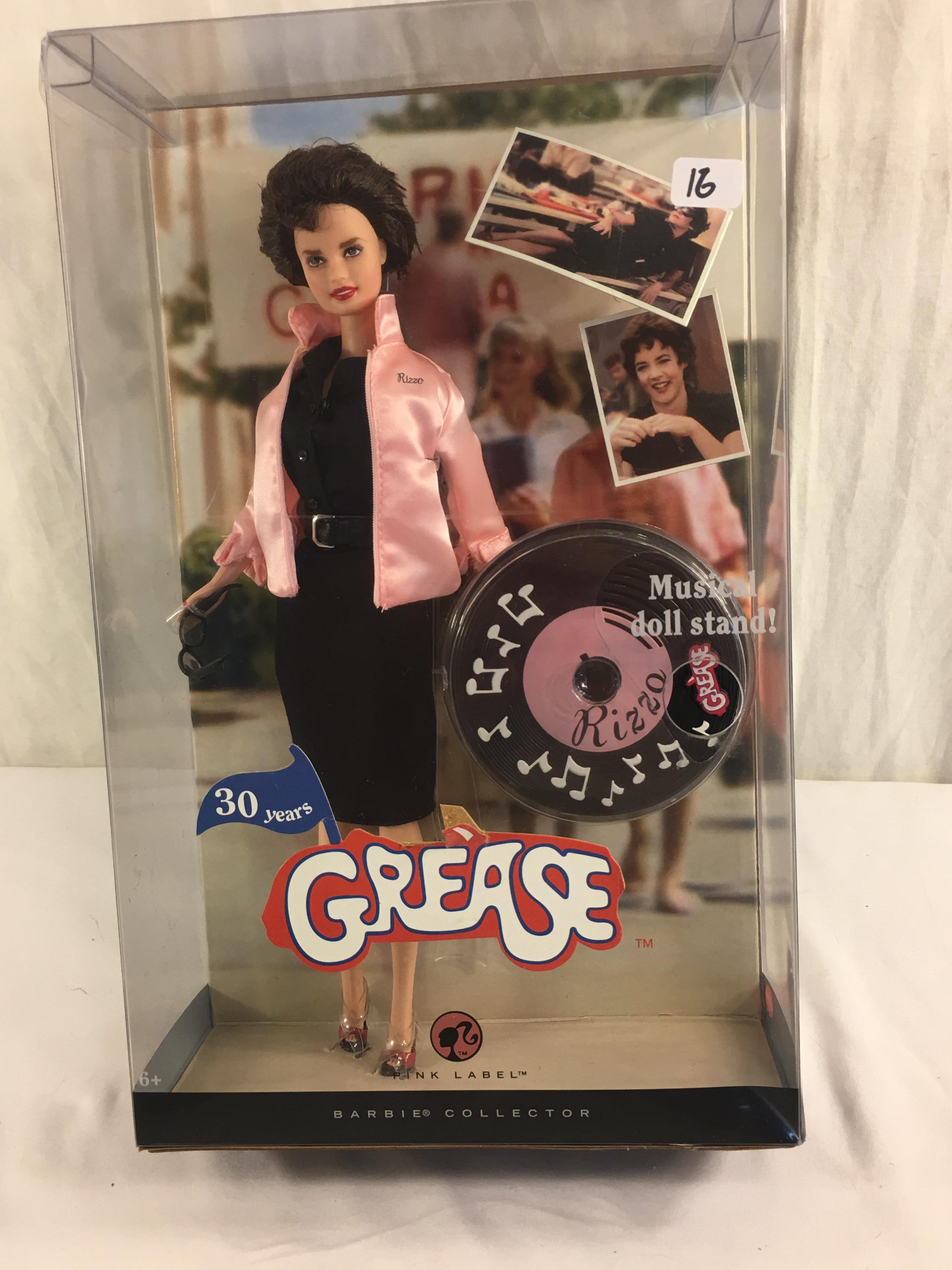 NIB Collector Barbie Pink Label 30 Years Grease Musical Doll W/Stand Size: 13"Tall Box