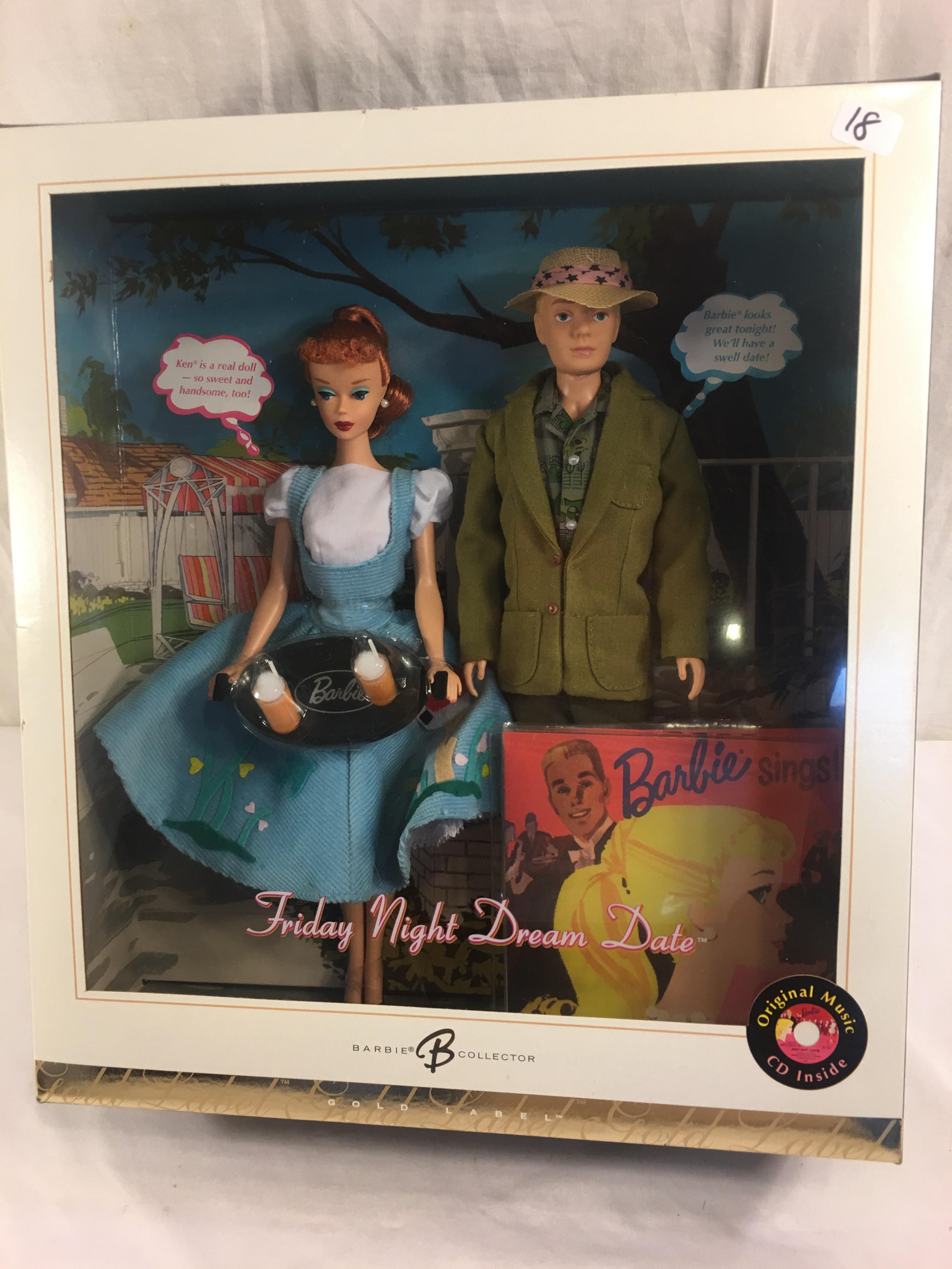 NIB Collector Barbie Gold Label Friday Night Dream Date Barbie and Ken Doll 13.5"x12"
