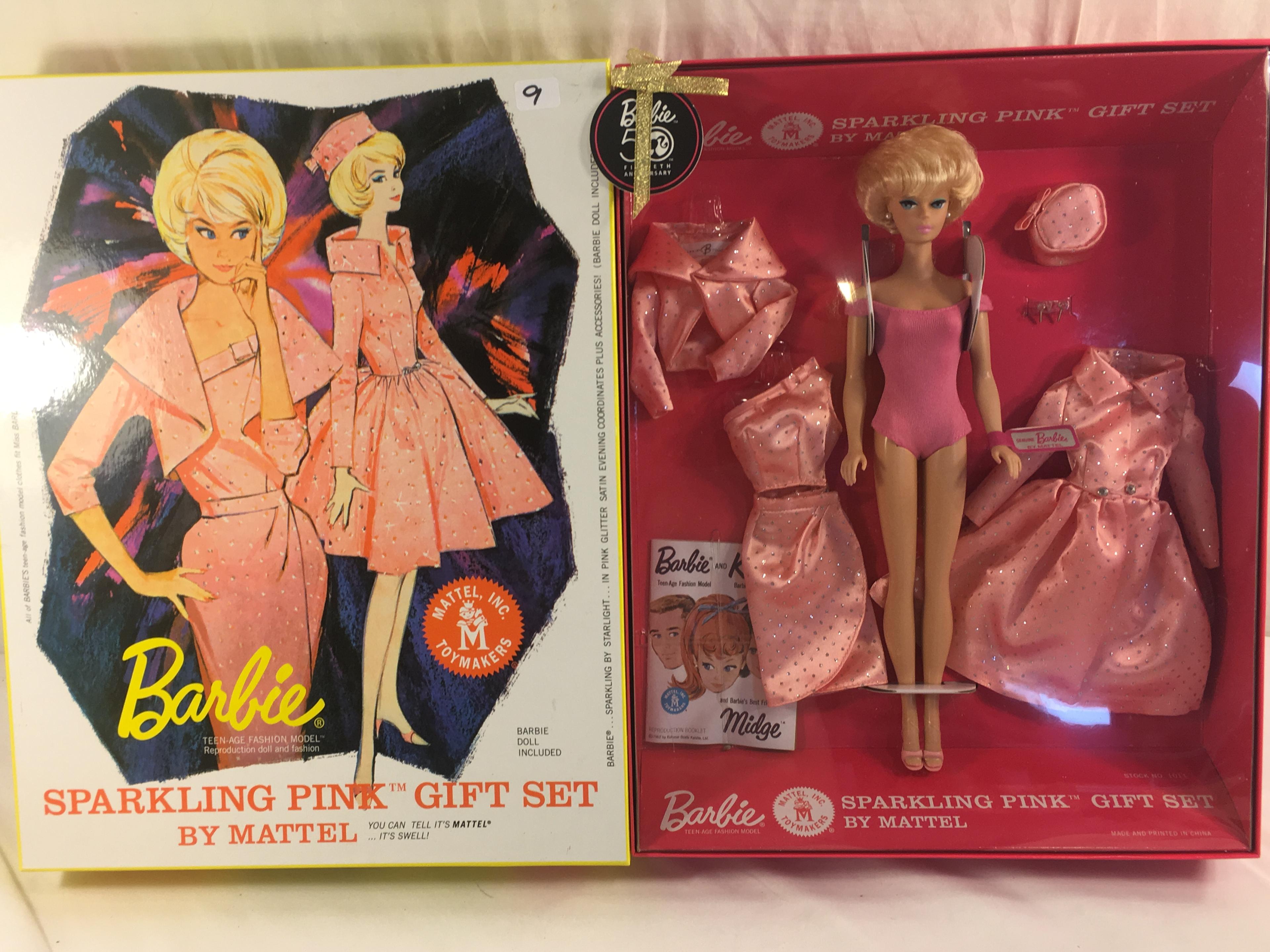 NIB Collector Barbie Mattel Sparkling Pink Gift Set By Mattel Box Size: 14"tall Box Size