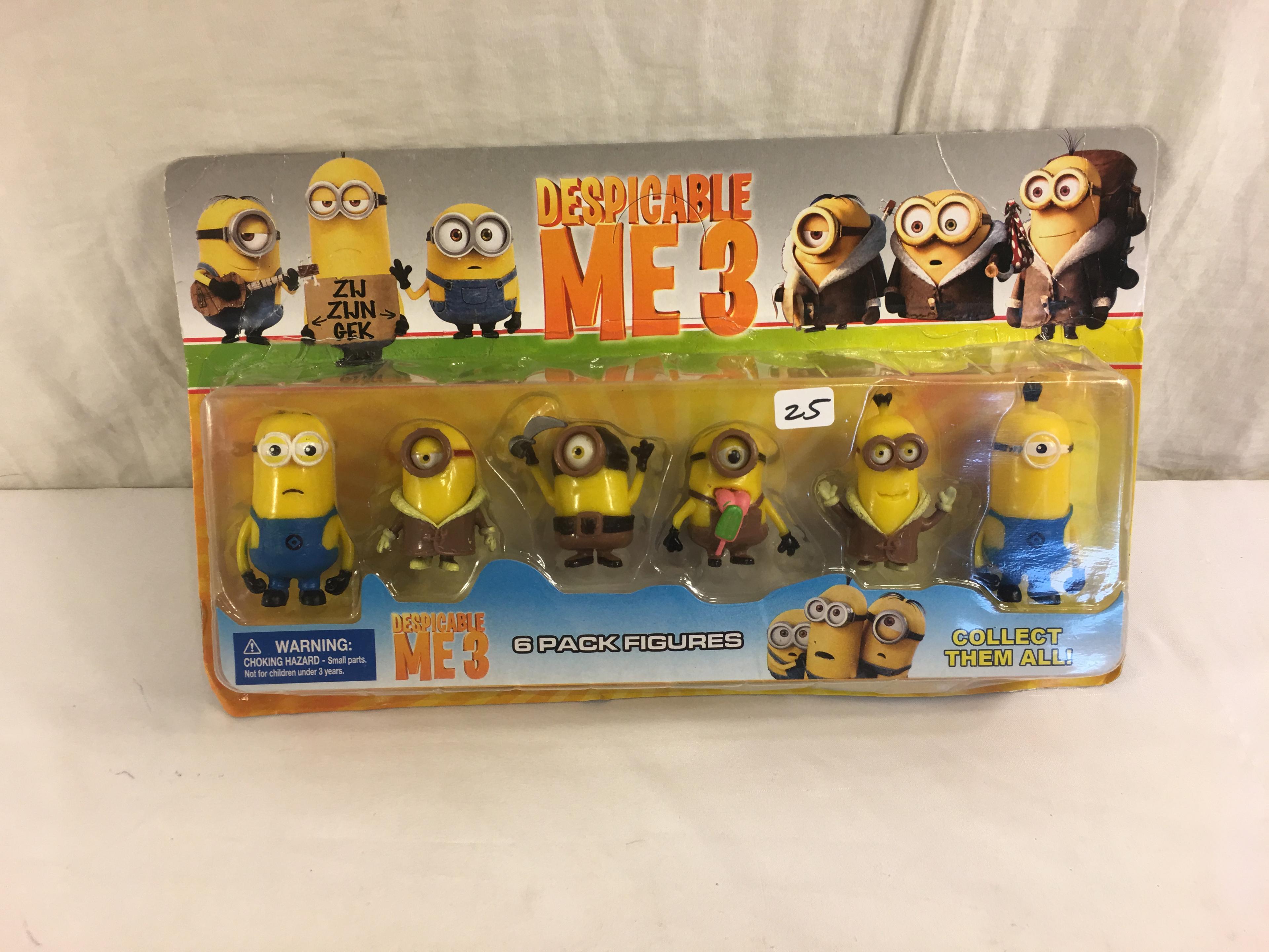 NIP Collector Despicable Me 3 Minion Mini  6 Pack Figures Size: 3-4"Tall/each