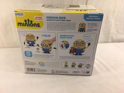 NIB Collector Illumination Entertainment Movie Exclusive Minion Bob Interacts W/Teddy Bear 9x10" Box