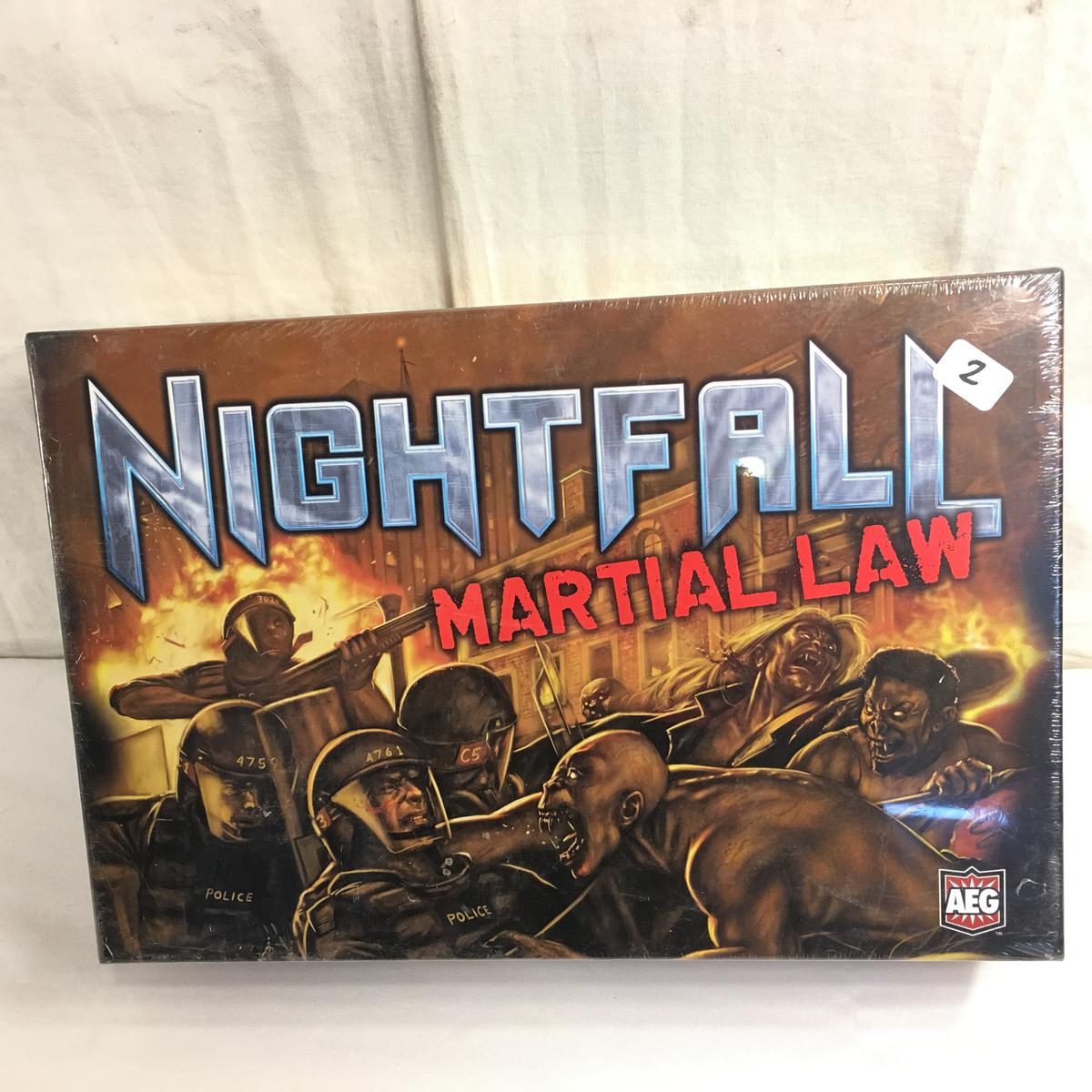 NIB Sealed Collector AEG Nightfall Martial Law Deck Building Game Box: 8"x11.5"