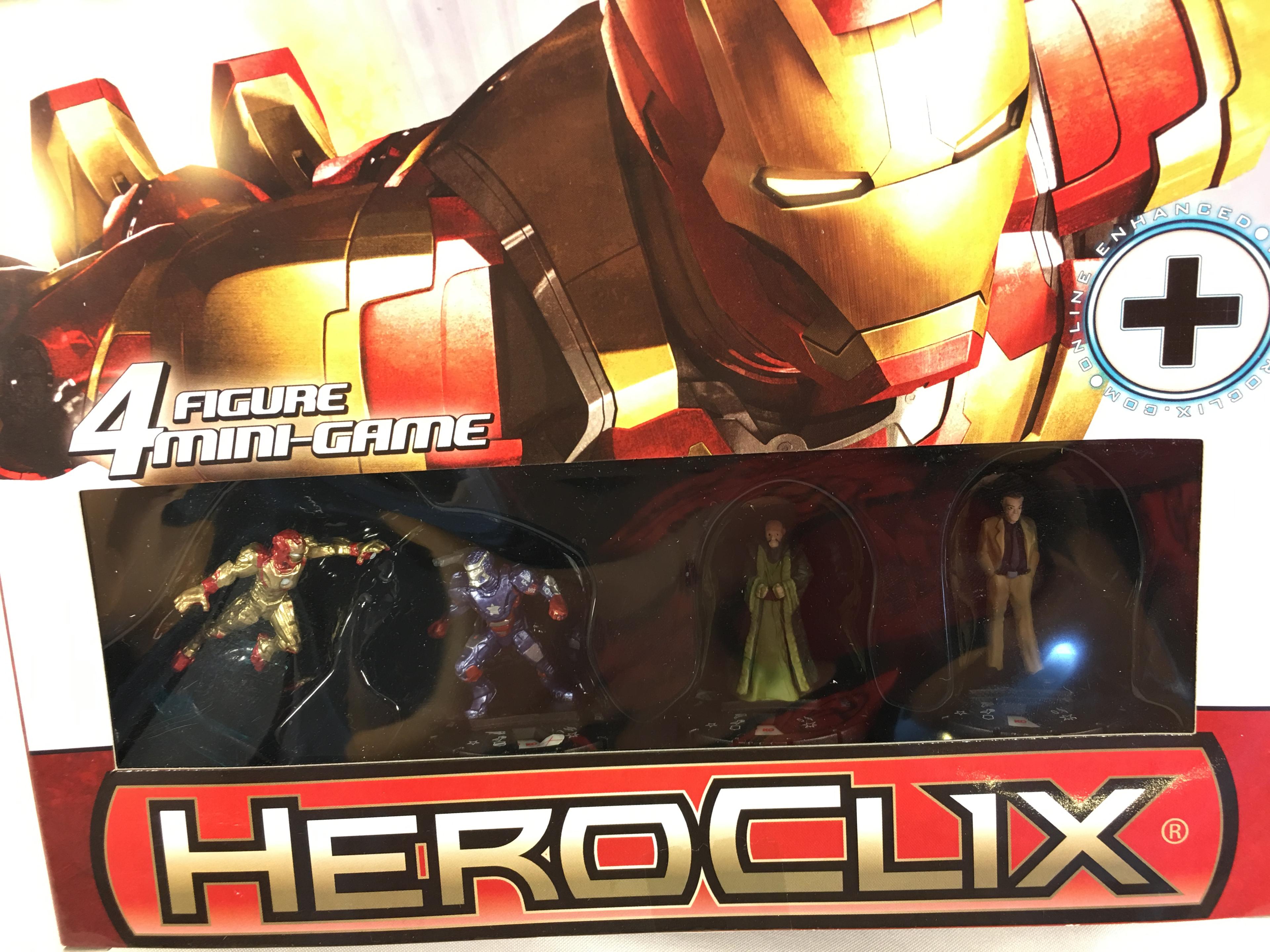 NIB Collector Wizkids Heroclix Marvel Iron Man 3 4 Figure Mini Game Box: 8.5"x8.5"