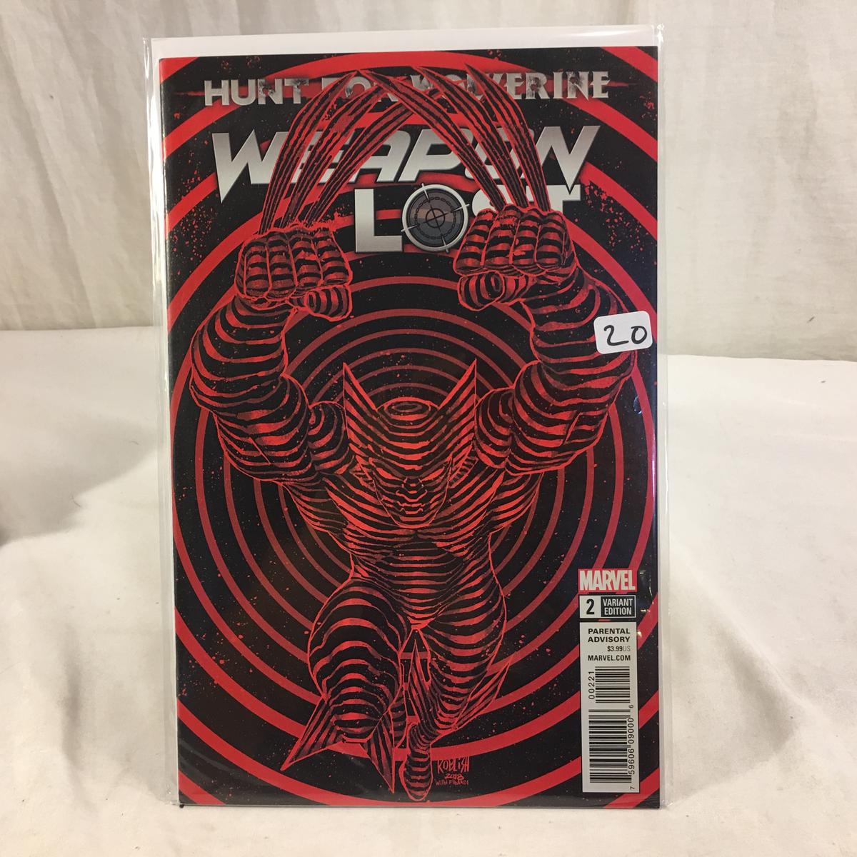 Collector Marvel Comic Book Hunt For Wolverine #2 Variant Edition Weapon Lost Comic Book