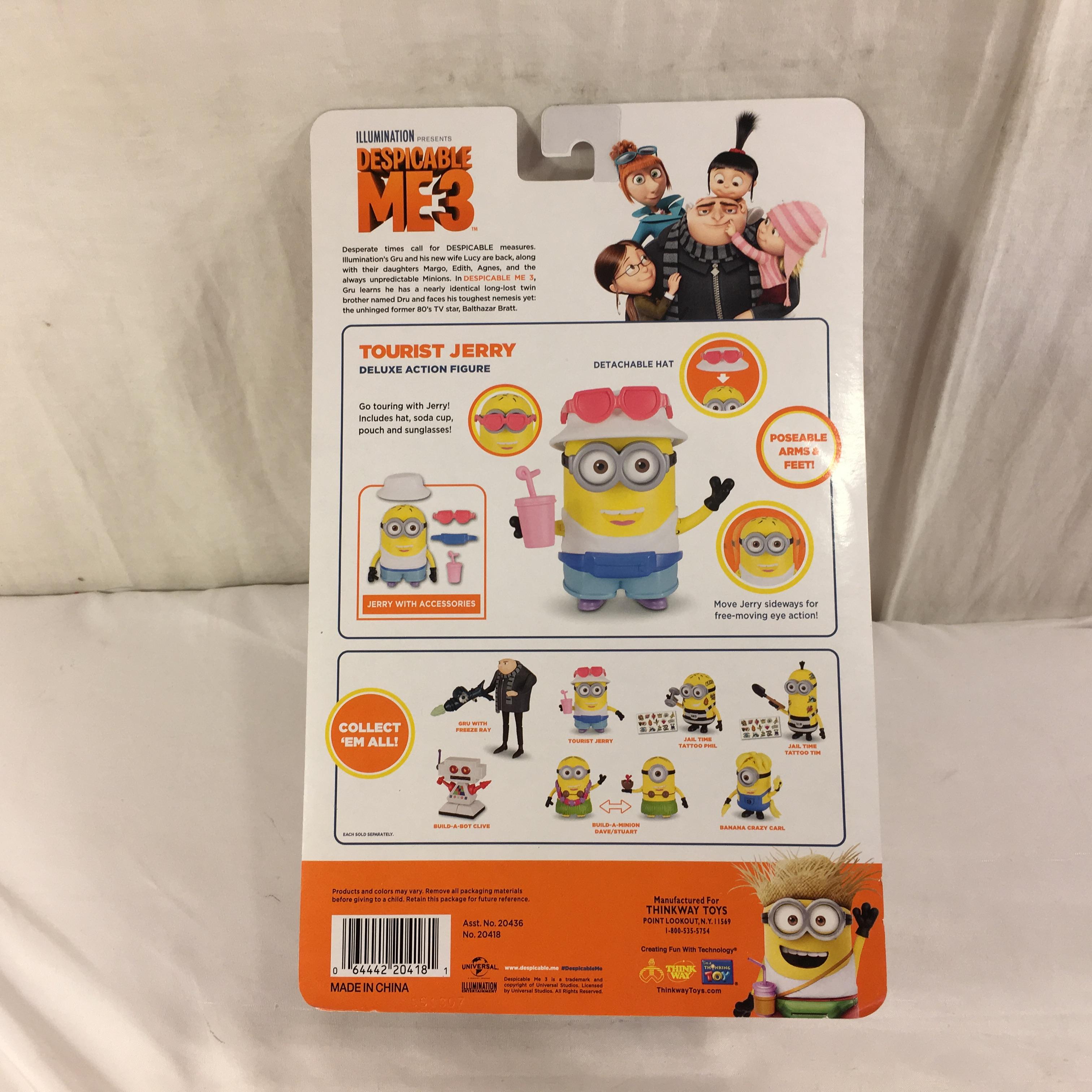 NIB Illumination Ent. Minions Despicable Me 3 Action Figure Tourist jerry Deluxe Figure 6-7"