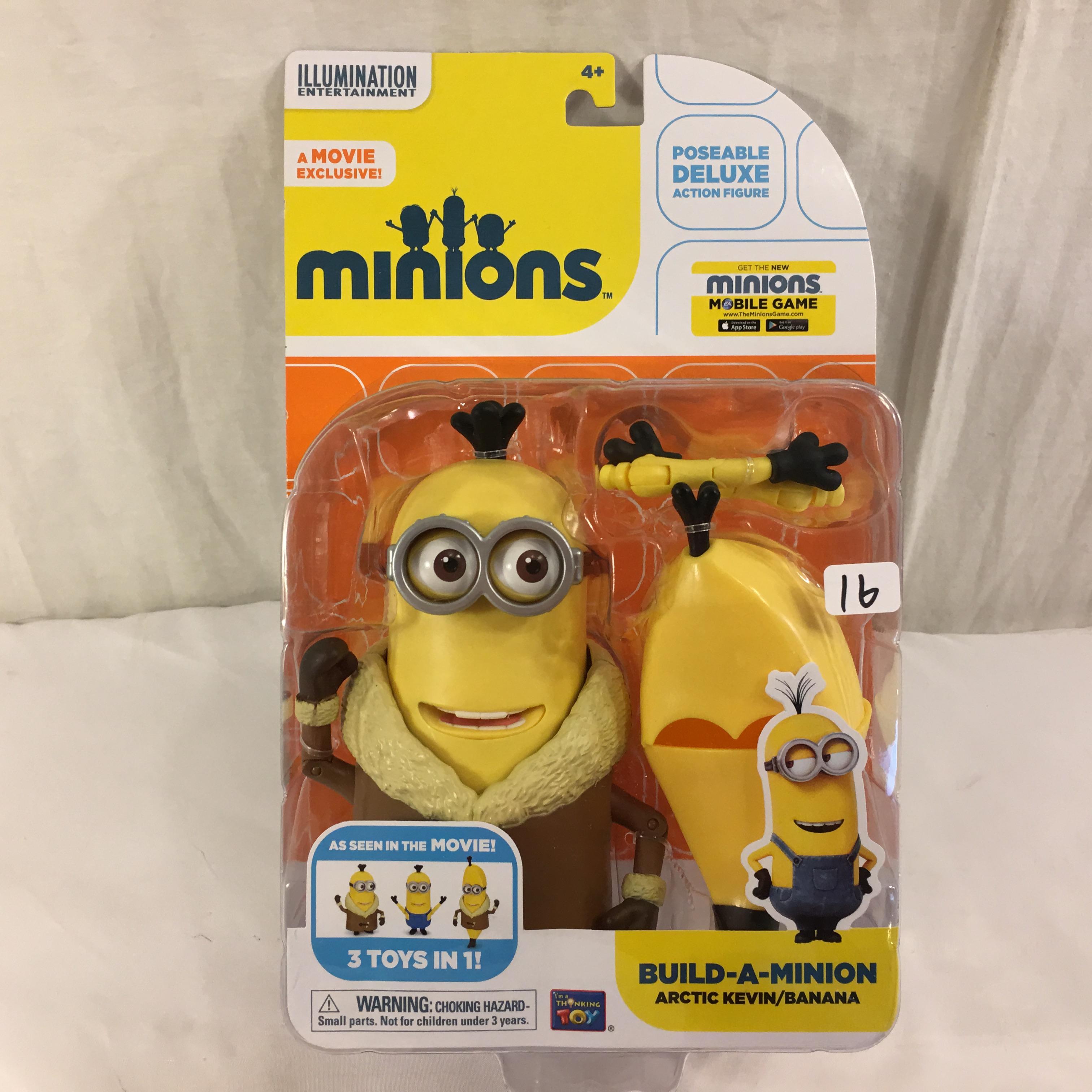 NIB Illumination Ent. Minions Deluxe Action Figure Build-A-Minon Arctic Kevin/Banana 7-8"T