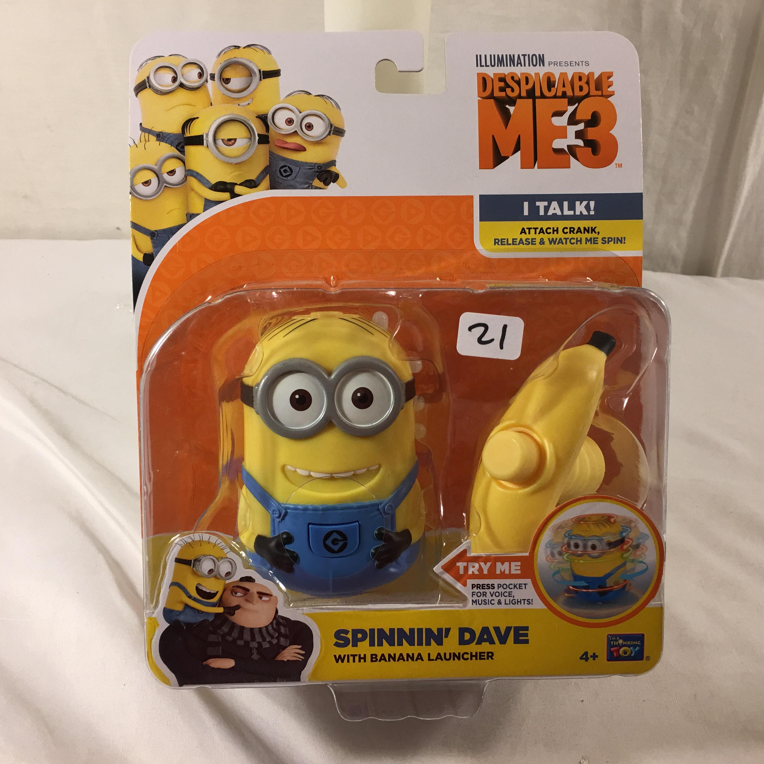 NIB Collector Illumination Minions Despicable Me 3 Spinnin' Dave W/Banana Launcher 4.8"T Box