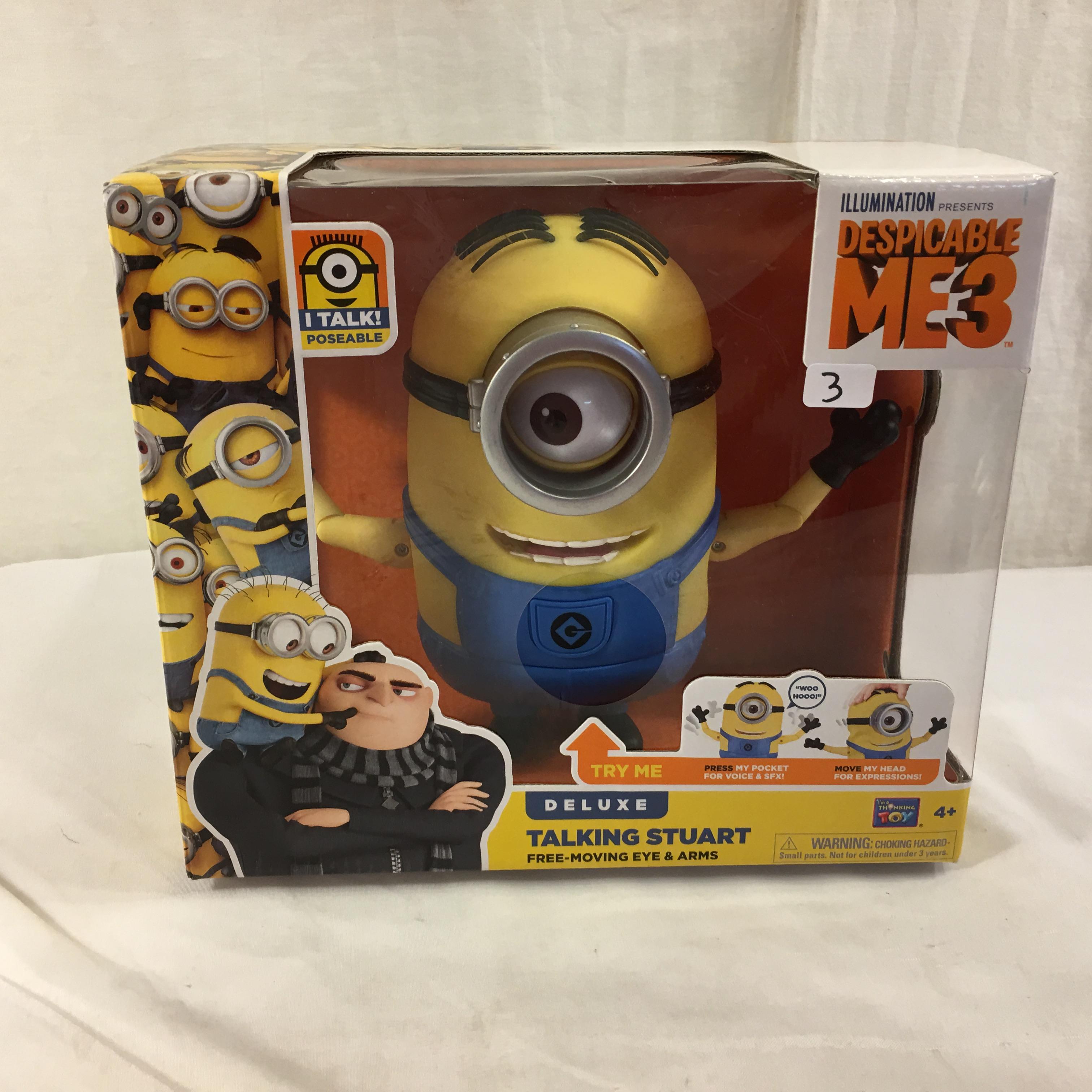 NIB Collector Illumination Ent. Minions Despicable Me 3 Talking Stuart Free-Moving 8"tal Box