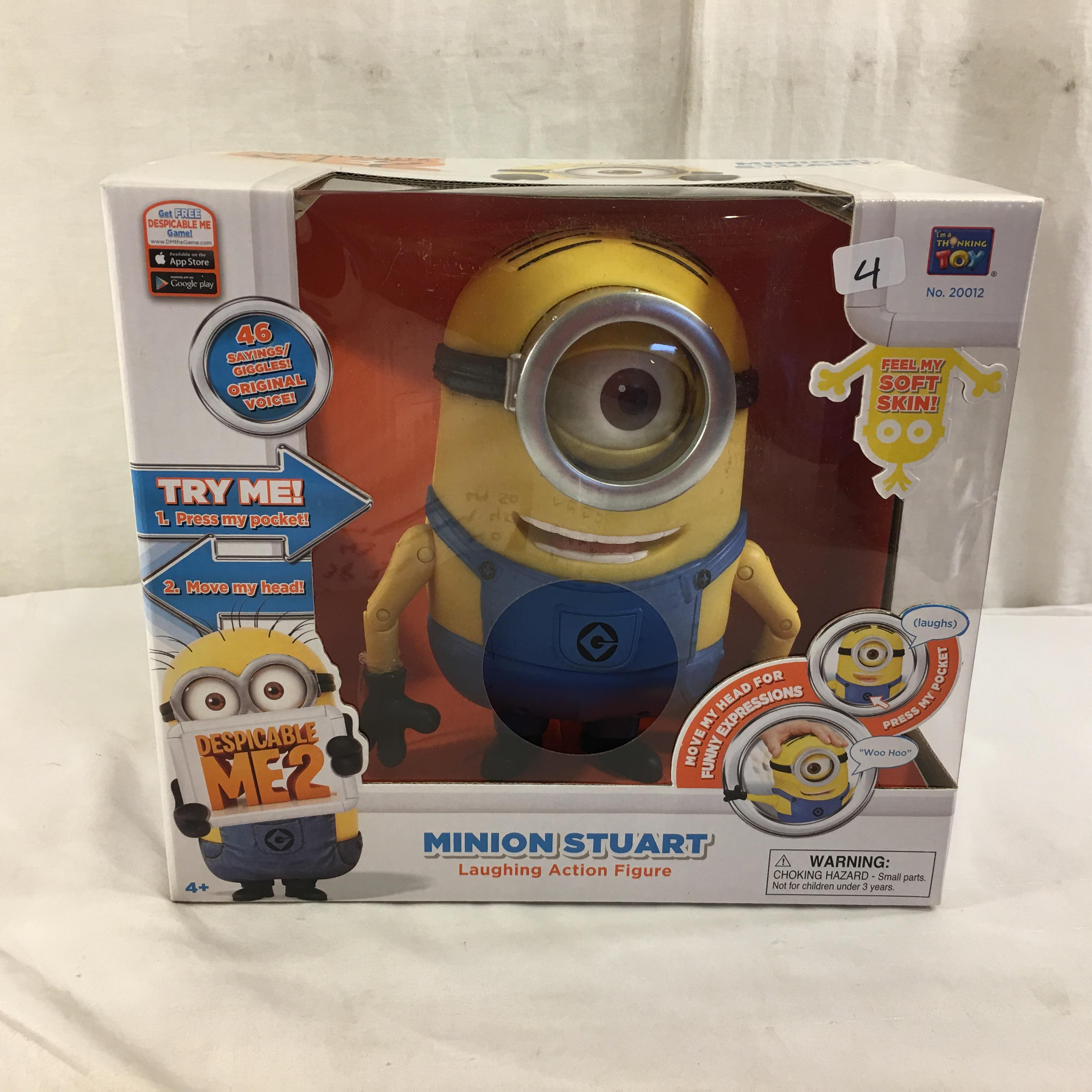 NIB Collector Illumination Ent. Minionss Minion Stuart Laughing Action Figure 9"T Box