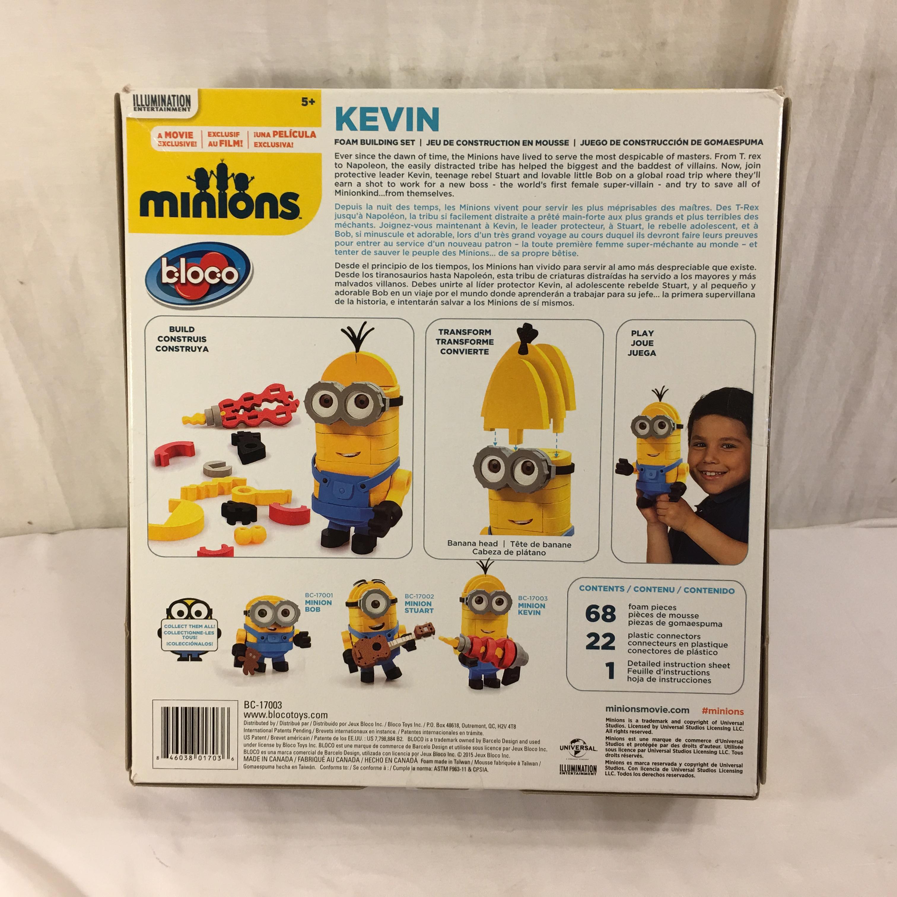 NIB Collector Illumination Minions Bloco Kevin Foam Building Set 100 Pcs. Box Size: 10x11"