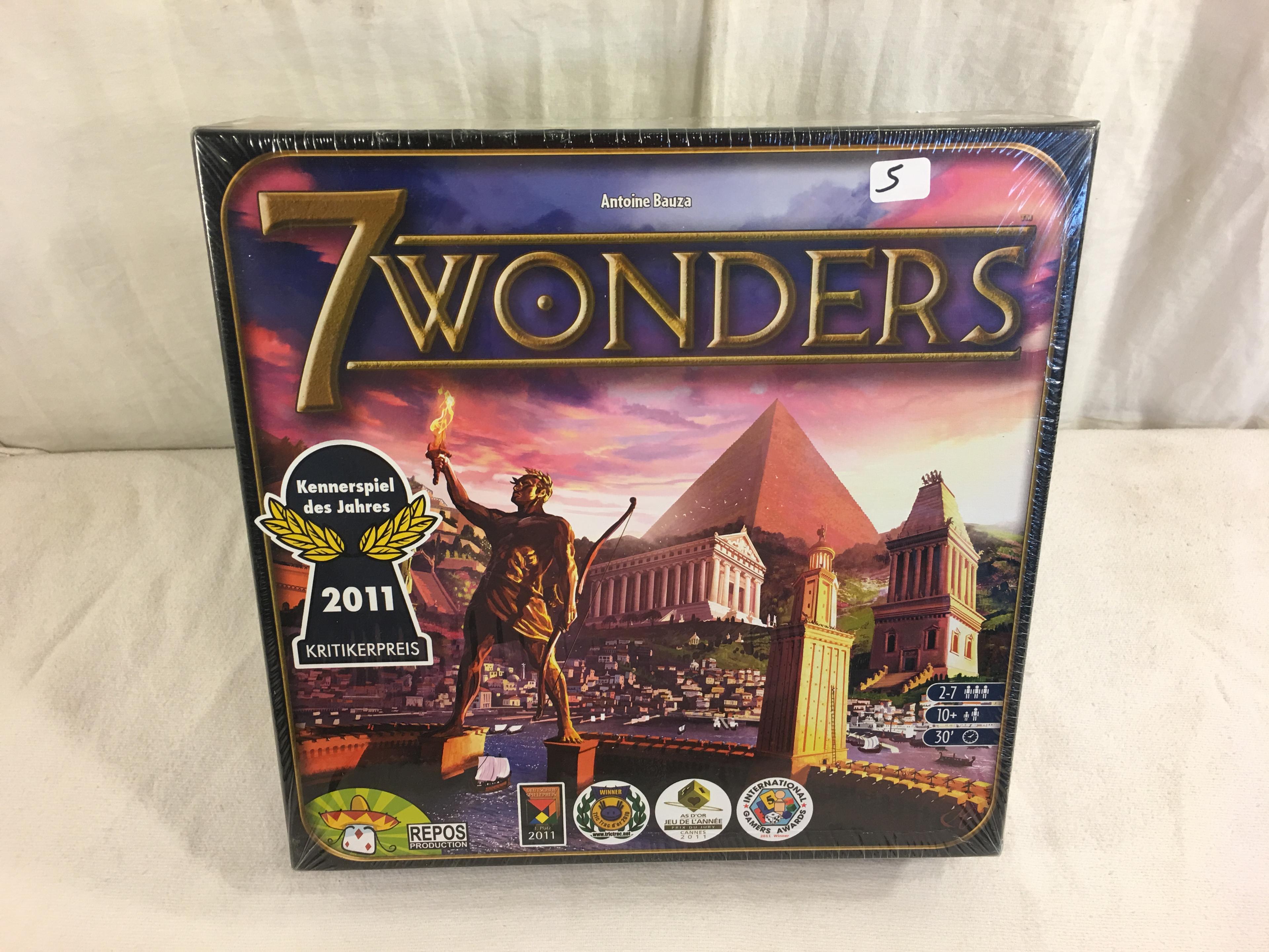 New Sealed in Box Repos Antoine Bauza 7 Wonders 2011 Board Game Box Size: 11x11" Box