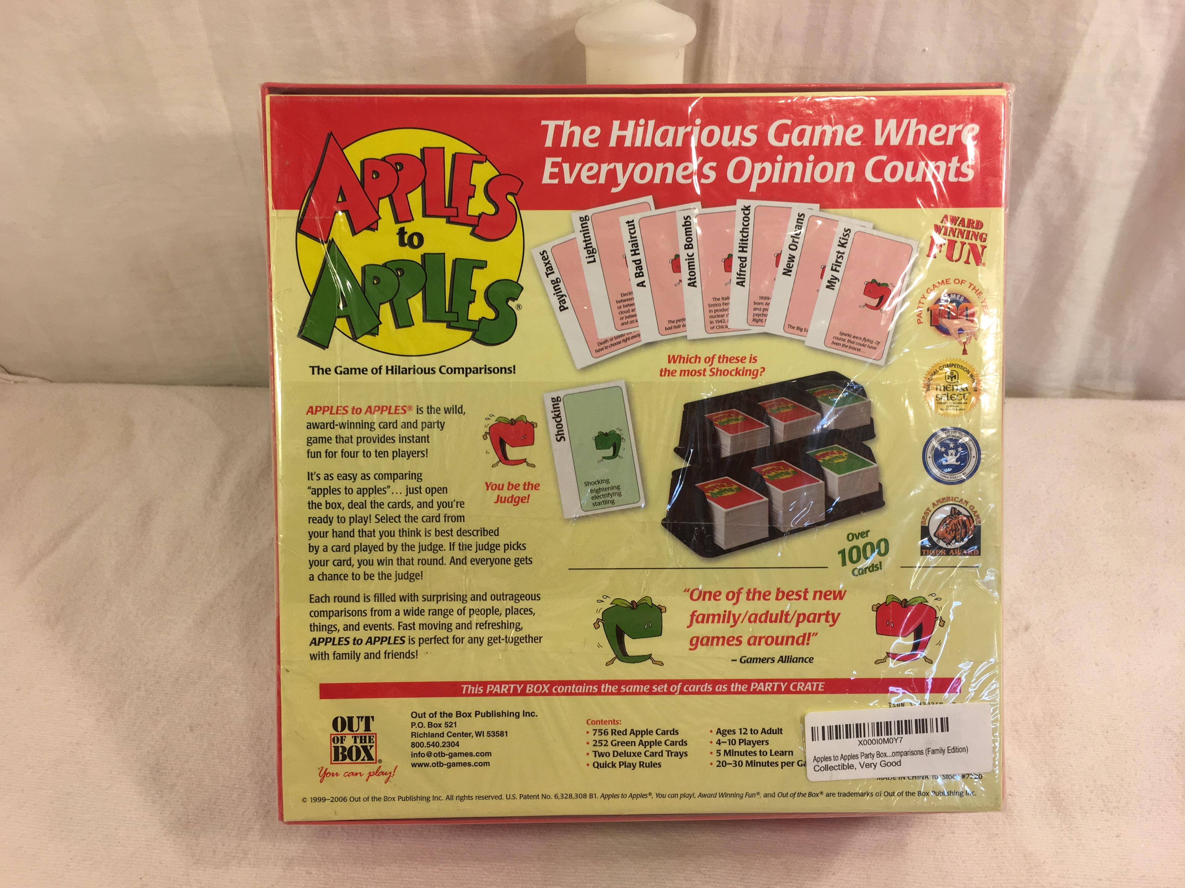 New Sealed in Box Party Box Apples TO Apples The Game Of Hilarious Comparisons Box Size:10x10" Box