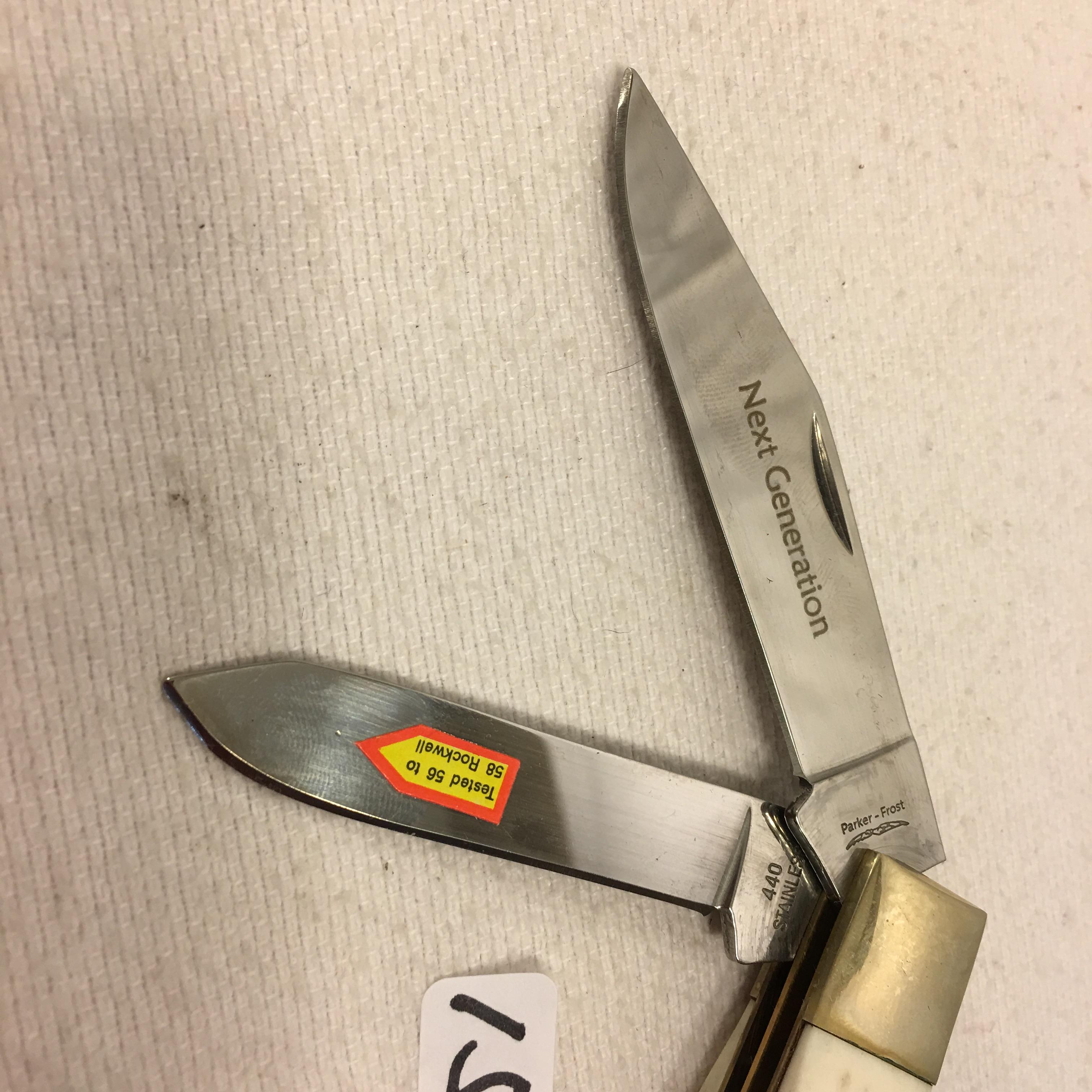 Collector Loose  Folded Pocket Knive 2-Blades Parker Frost Stainless Folded Pocket Knife Size:4.1/8"