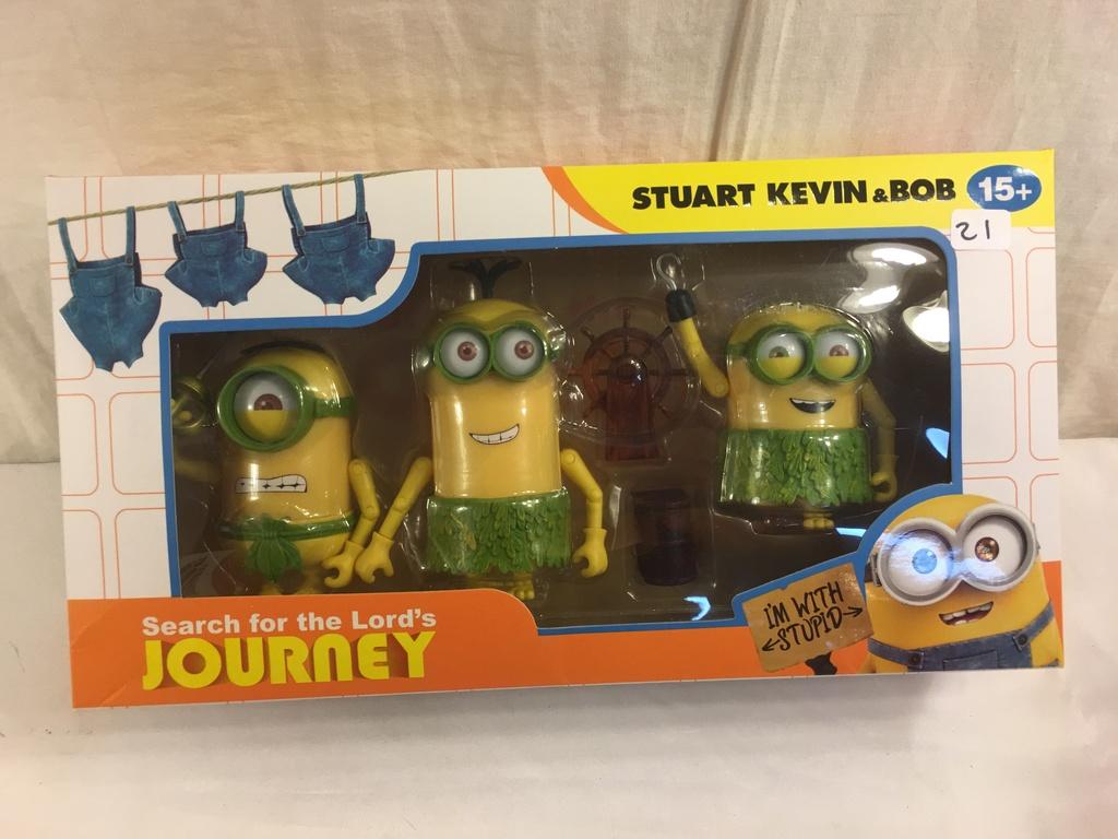 NIB Collector Minion Saerch for the Lord's Journey Stuart Kevin & Bob Action Figures 12.5x6.5' Box