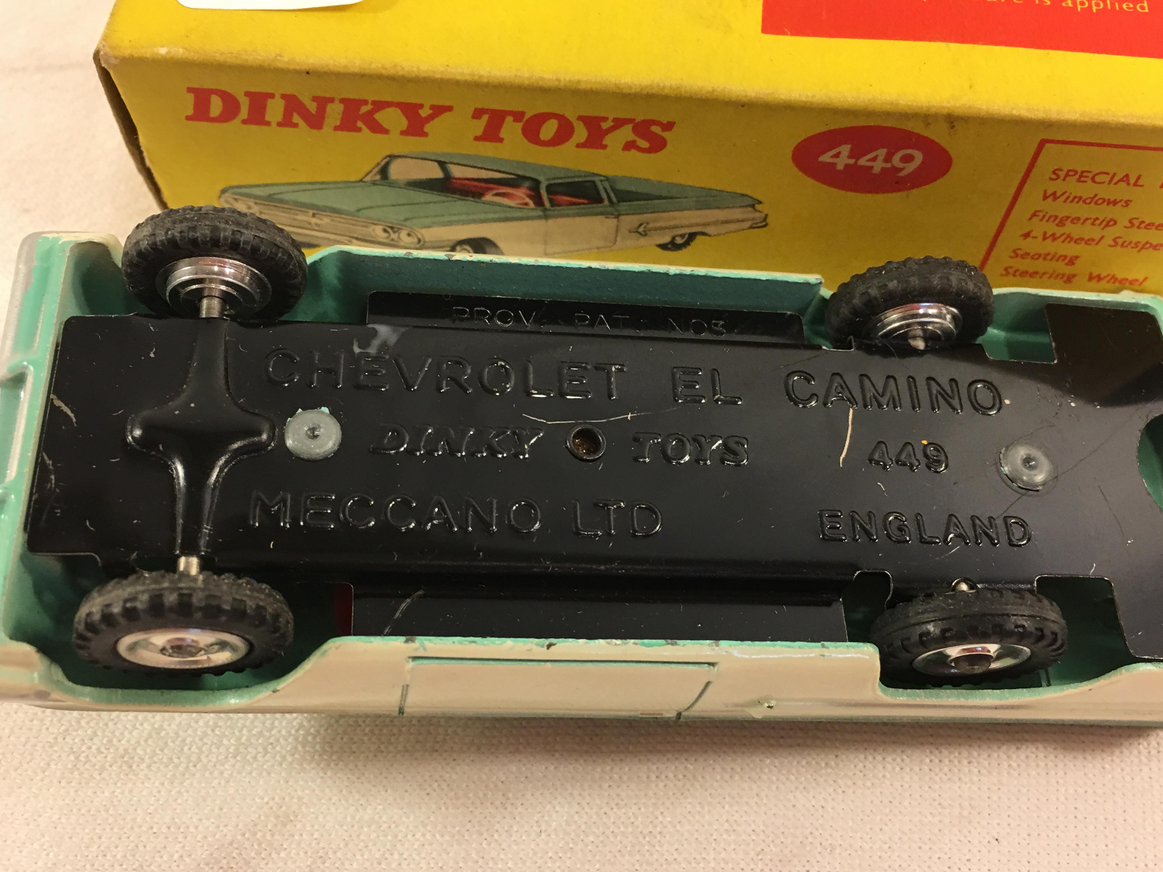 Collector Vintage Dinky Toys No.449 Chevrolet .El Camino Pick-Up Truck Made in England W/Box