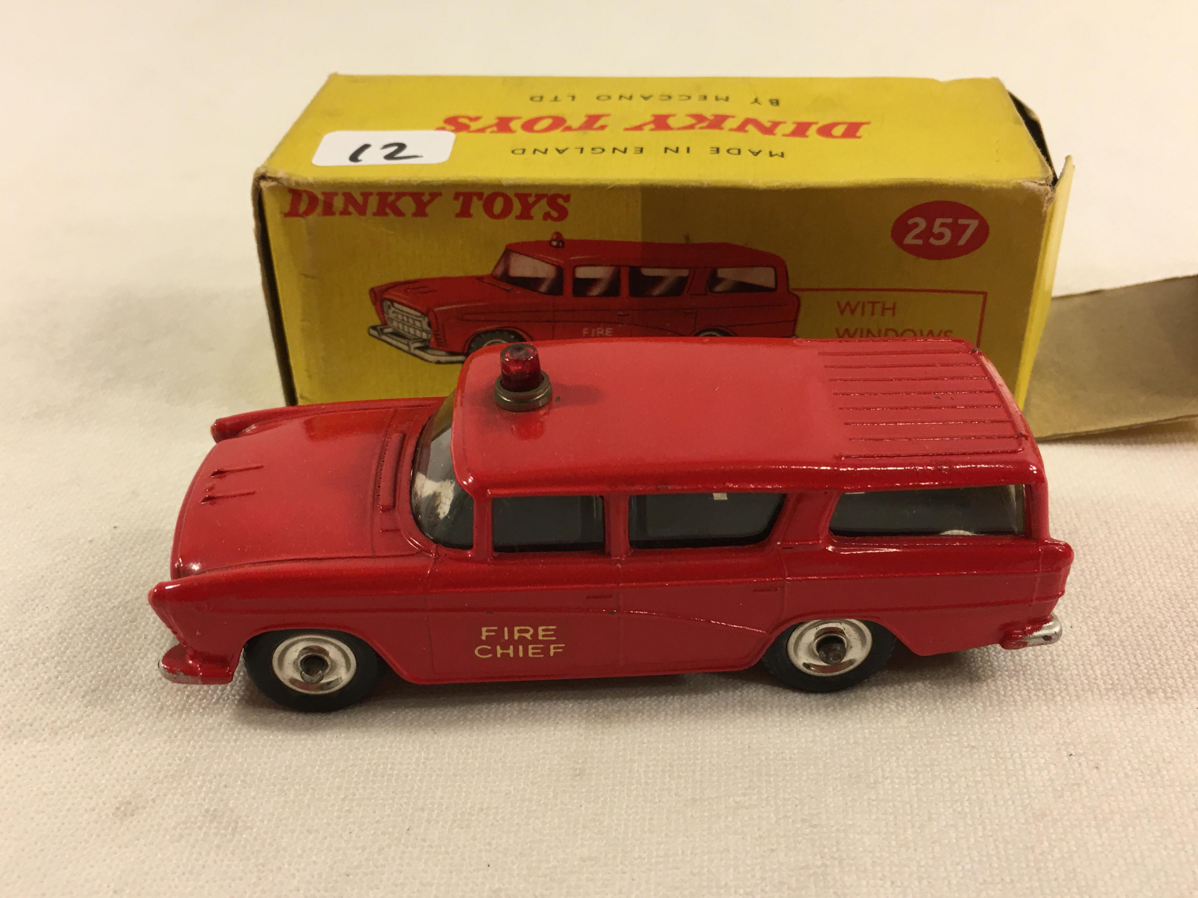 Collector Vintage Dinky Toys No.257 Fire Chief's Car Made in England By meccano Ltd. W/Box