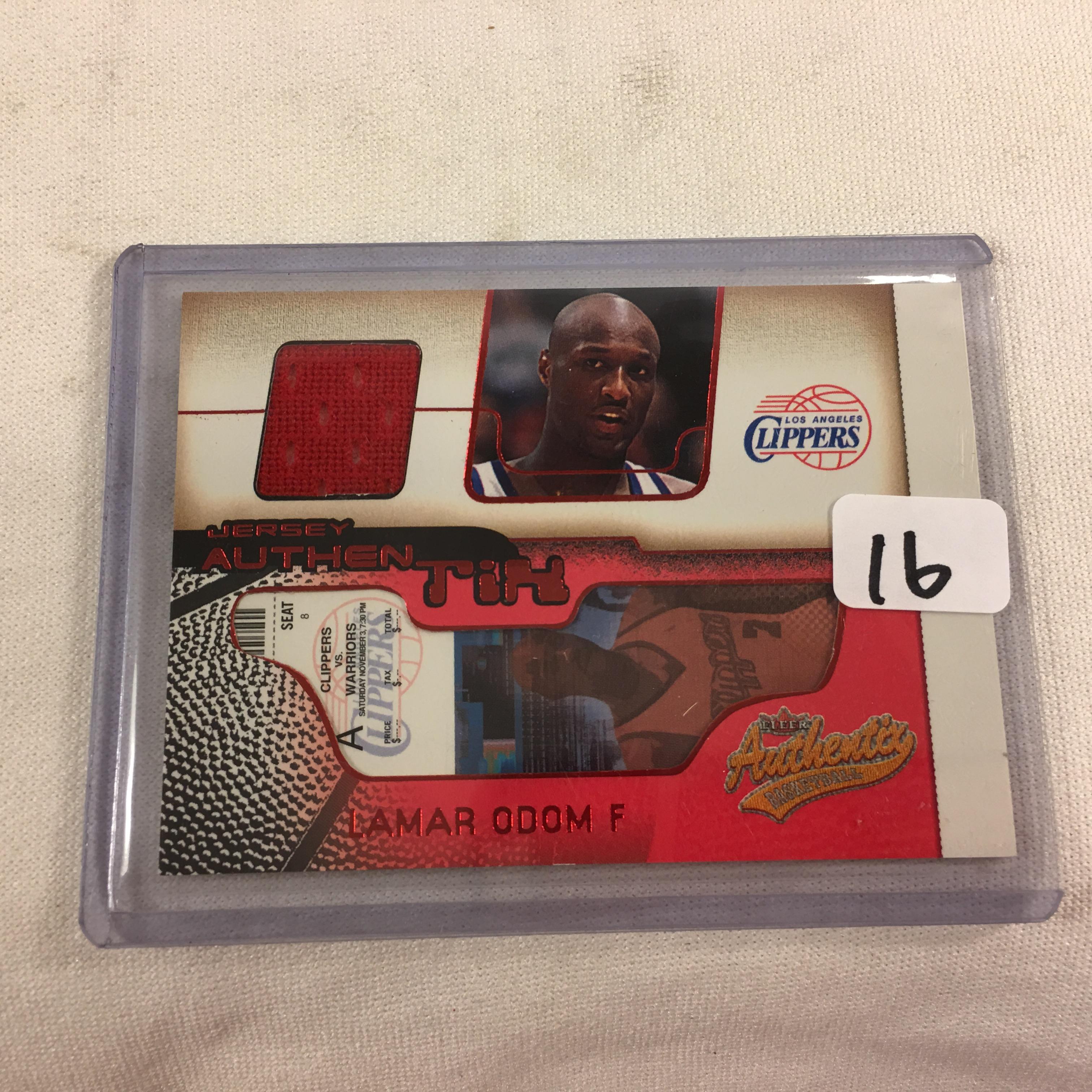 Collector 2001 NBA Fleer Lamar Odom LA Clippers Jersey Authentik Game Worn Jersey Card
