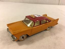 Collector Vintage Dinky Toys Plymouth Plaza  Made in England Meccano Ltd. Yellow Taxi Car
