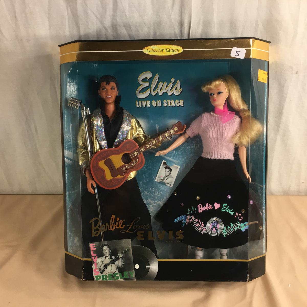 NIB Collector Barbie Edition Barbie Loves Elvis Gift Set Doll 14"Tall Box Size