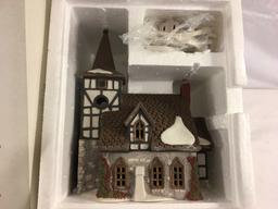 HVC  Dicken's Village Series Handpainted Porcelain Department 56 "Old Michaelchurch" 7.5x10.5"