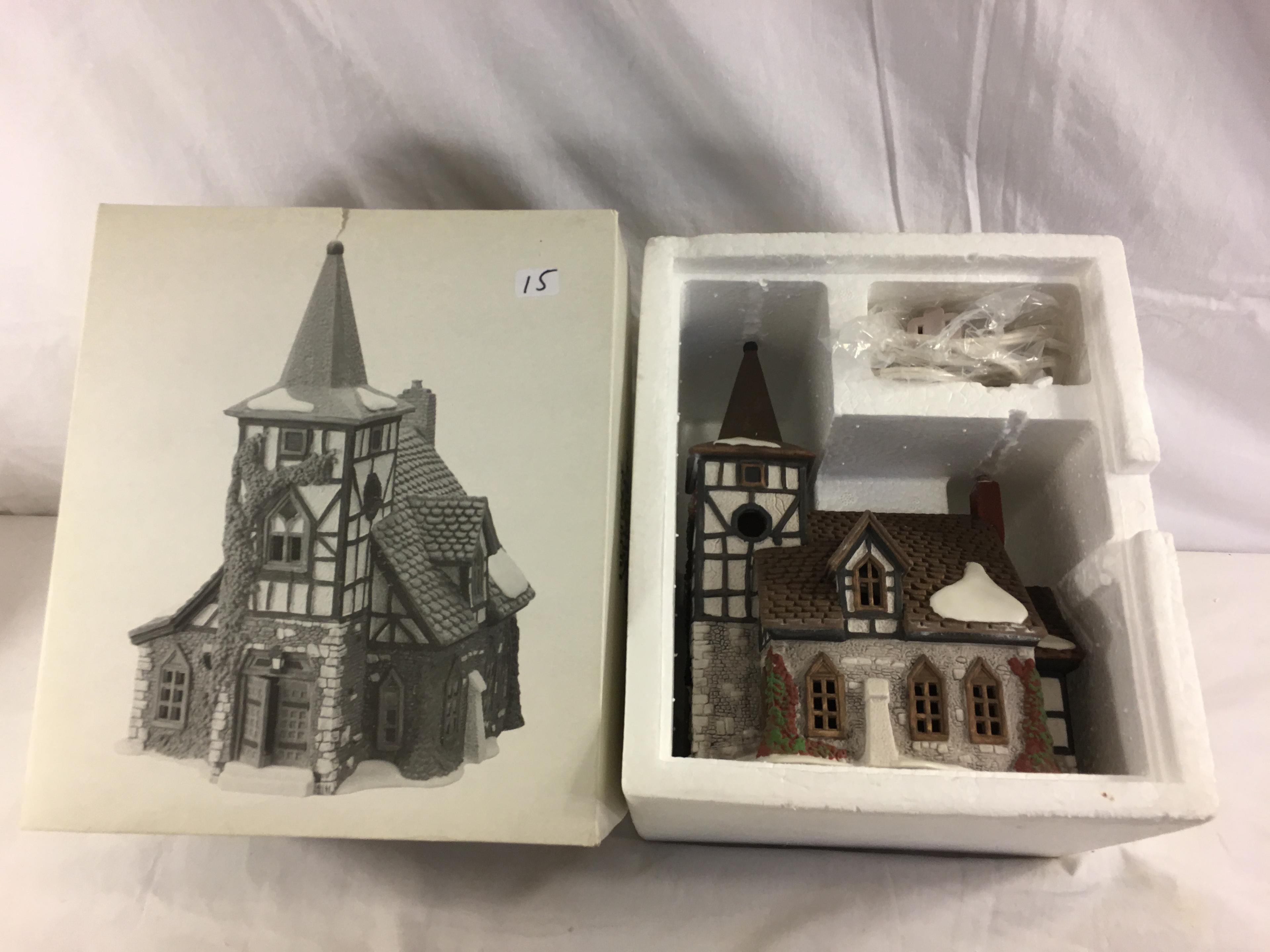 HVC  Dicken's Village Series Handpainted Porcelain Department 56 "Old Michaelchurch" 7.5x10.5"