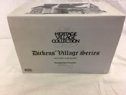 HVC Dicken's Village Series Butter Tub Barn Handpainted Porcelain Department 56 Box:12x8.5"