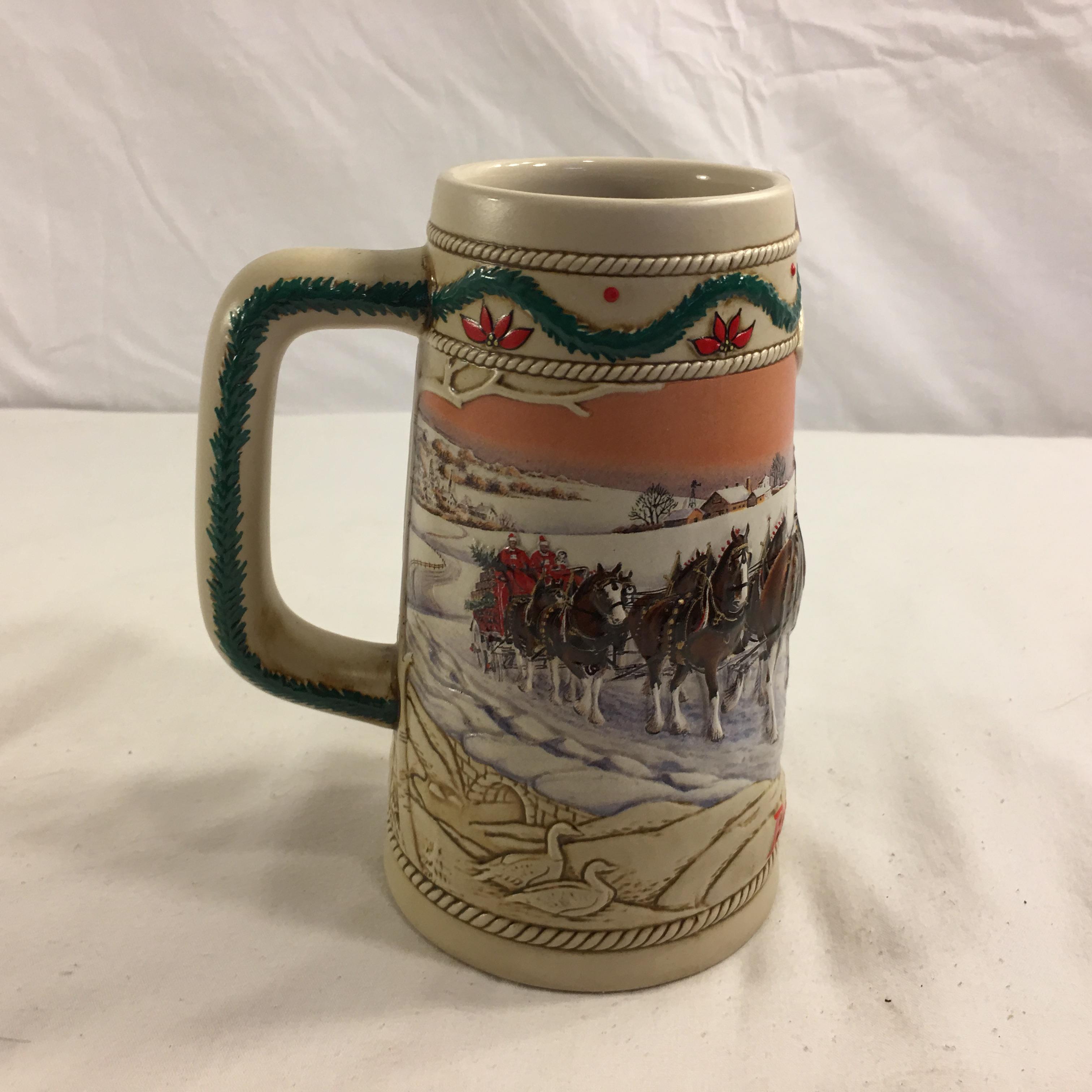 Collector 1996 Budwieser Holiday Stein Amerian Homestaed Ceramic Size: 6.7/8"Tall