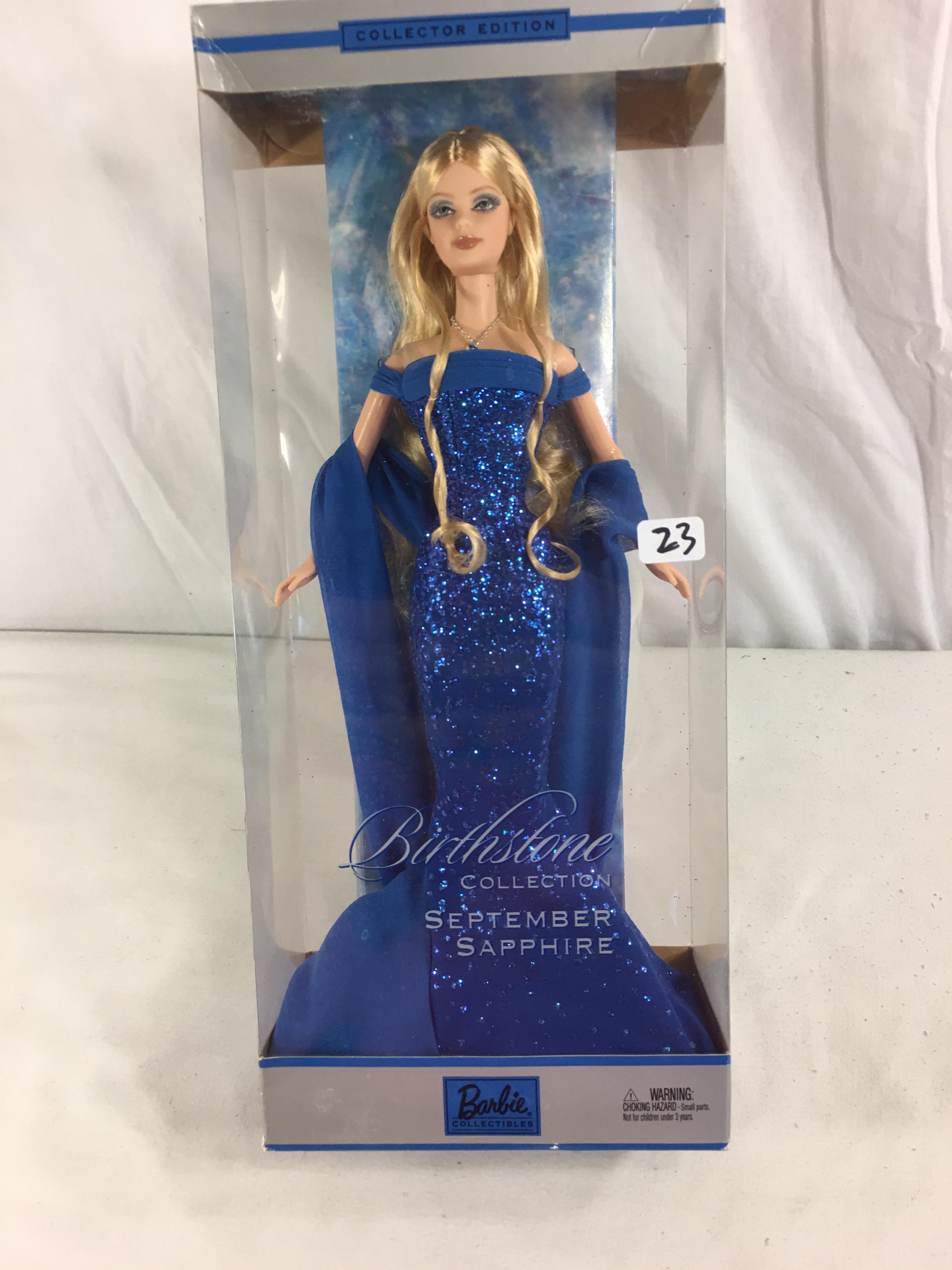 Collector NIB Barbie Mattel Birthstone September Sapphire Barbie Doll 12.5"Tall Box