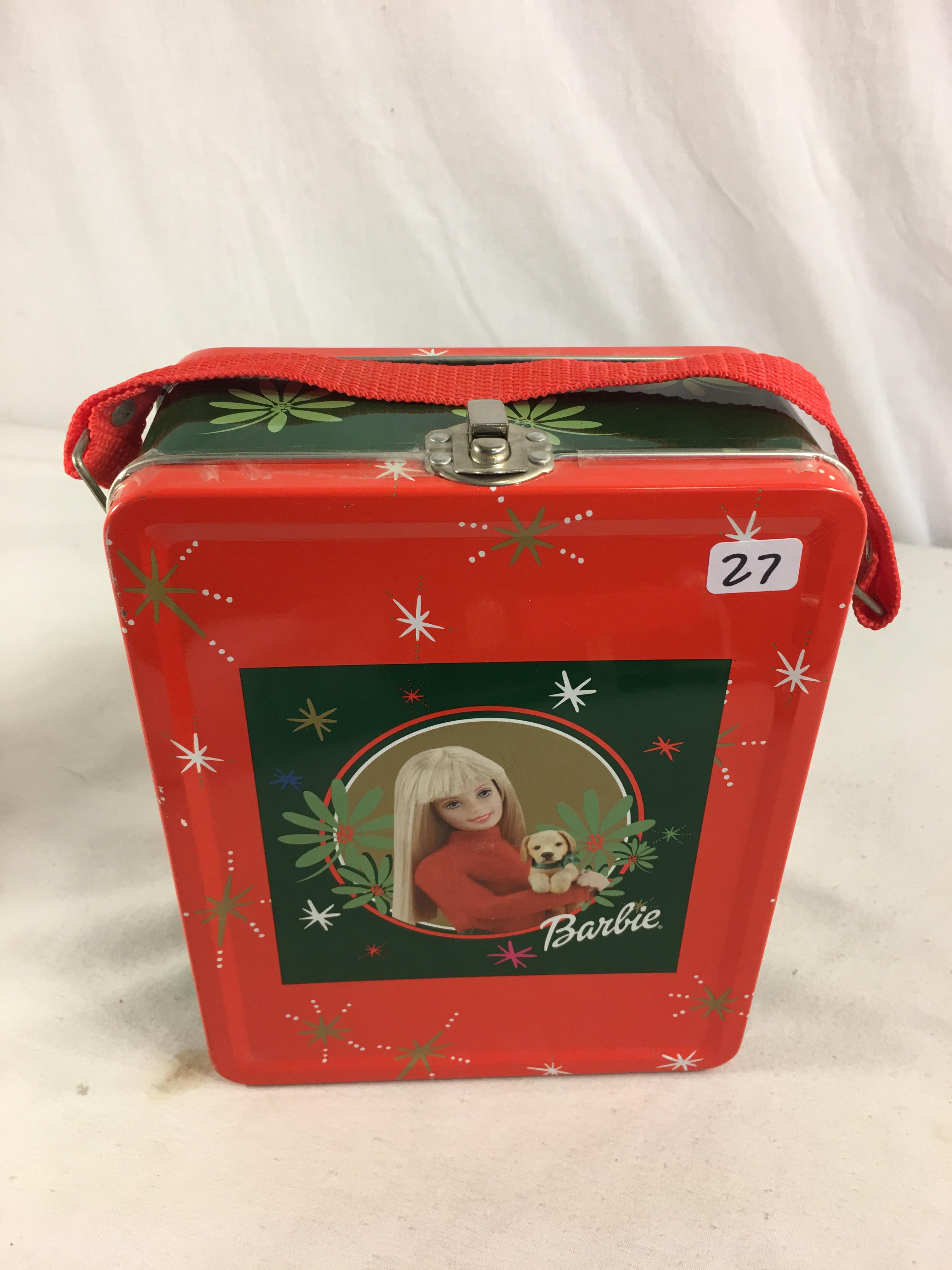 Collector New Sealed Plastic Barbie Mattel Tin Lunch Box Size: 7.3/4" by 6"