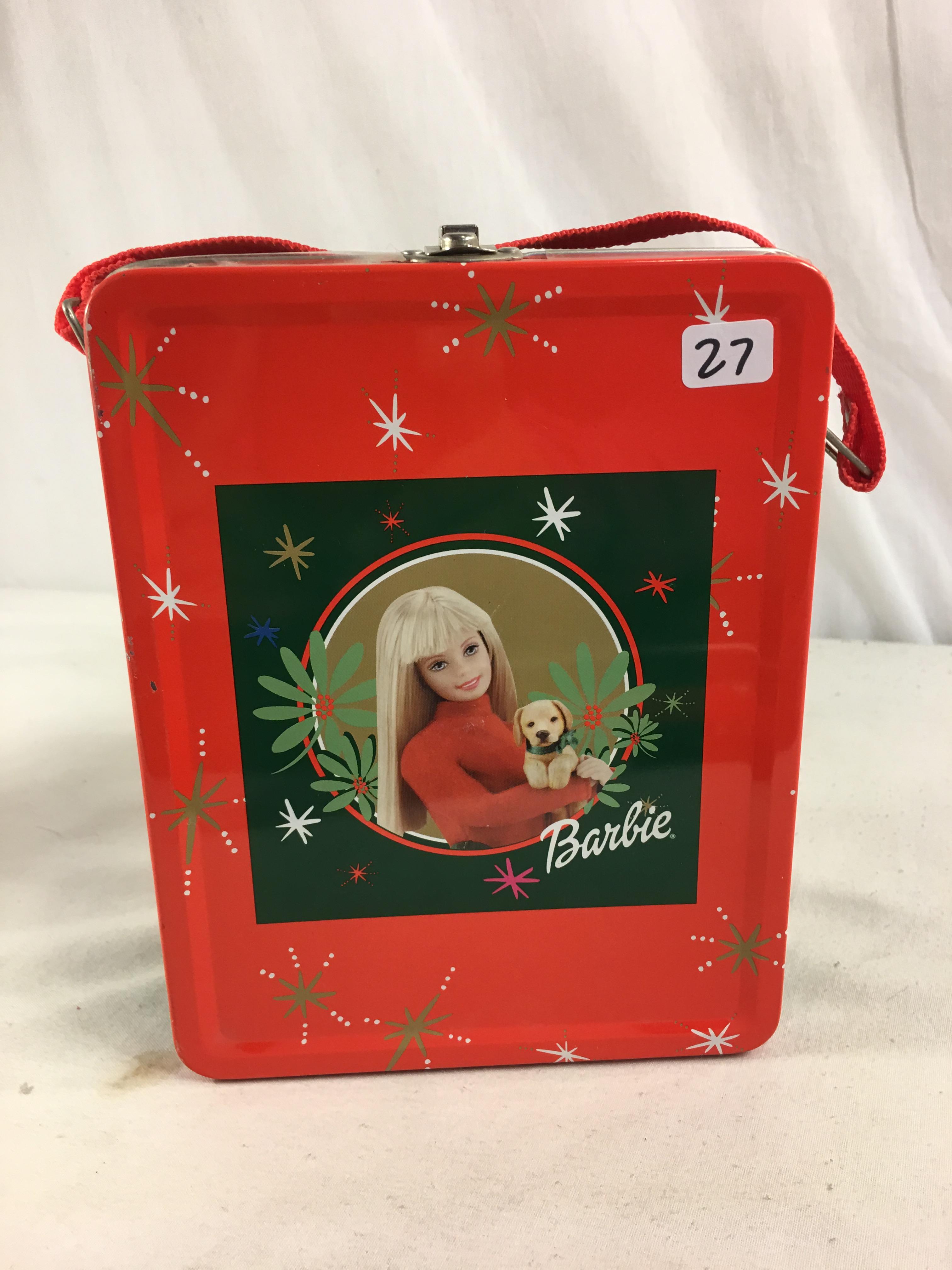 Collector New Sealed Plastic Barbie Mattel Tin Lunch Box Size: 7.3/4" by 6"