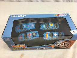 Collector NIP Hot Wheels Racing 50th Anniversary Nascar Walmart #43 4 Pack Set 1/64 Scale