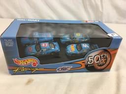 Collector NIP Hot Wheels Racing 50th Anniversary Nascar Walmart #43 4 Pack Set 1/64 Scale