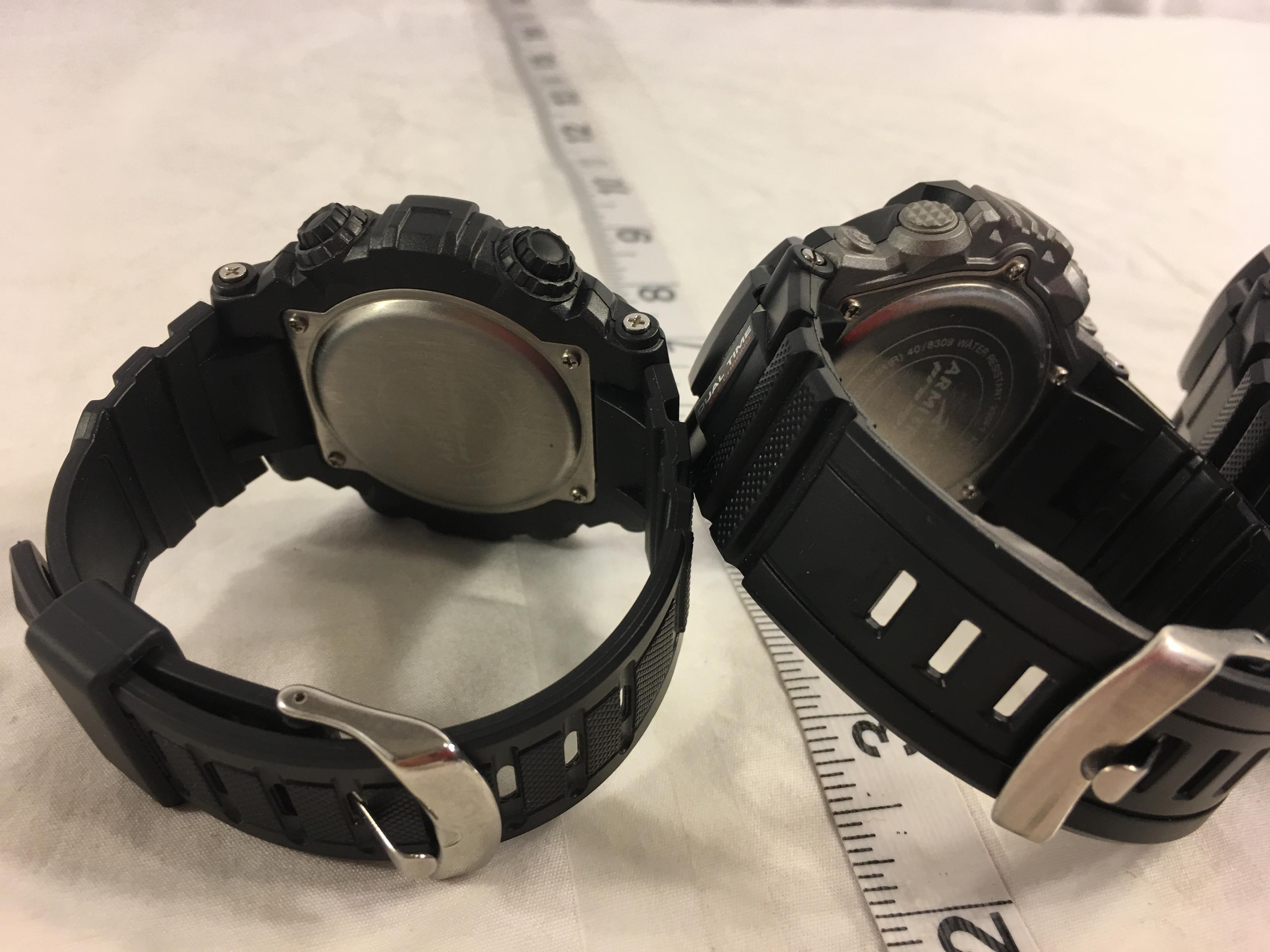 Lot of 3 Pieces Collector Rubber Wristband Men' Watch - See Pictures