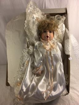 Collector Loose in Box Baby Girl With Big Pillow Porcelain Baby Doll 21"Tall Box Size