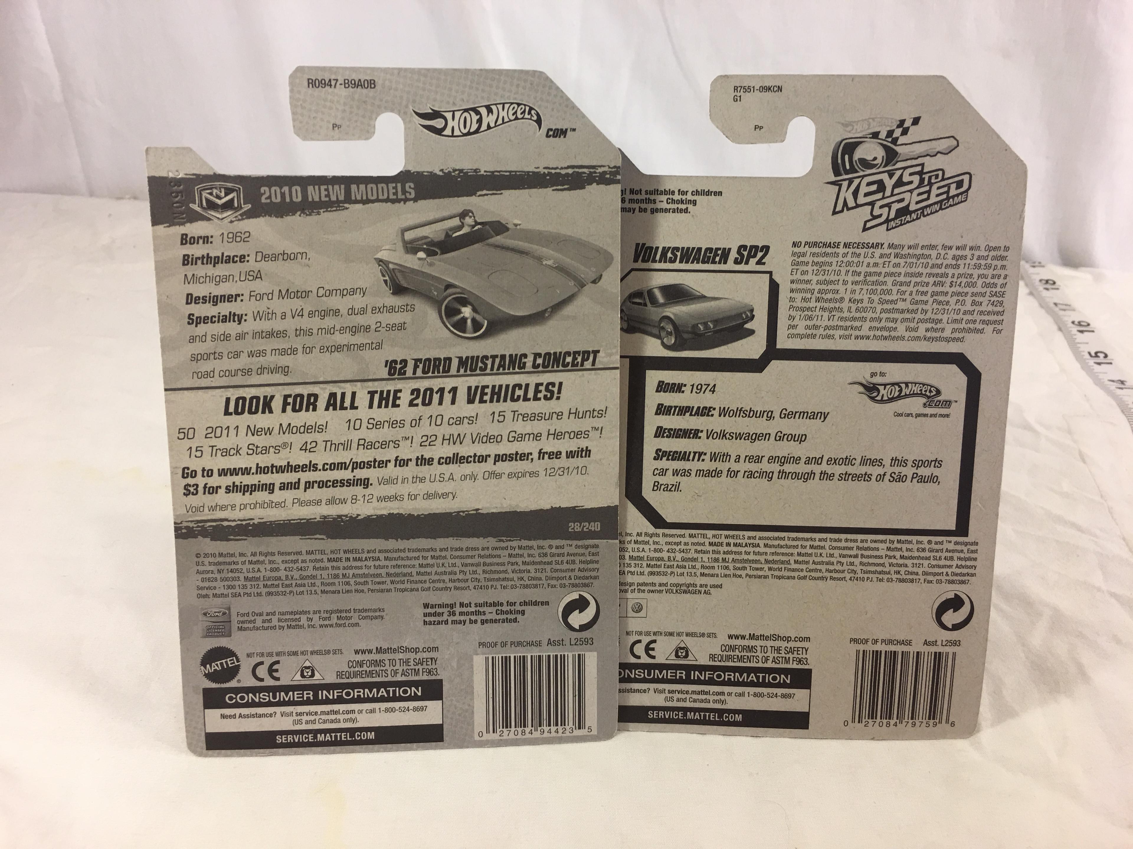 Lot of 2 Pieces Collector New in Package Hot wheels 1/64 Scale Die-Cast Metal & Plastic Parts