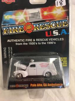 Collector NIP Racing Champions Fire Rescue USA '40 Ford Sedan Delivery Issue #22 Car