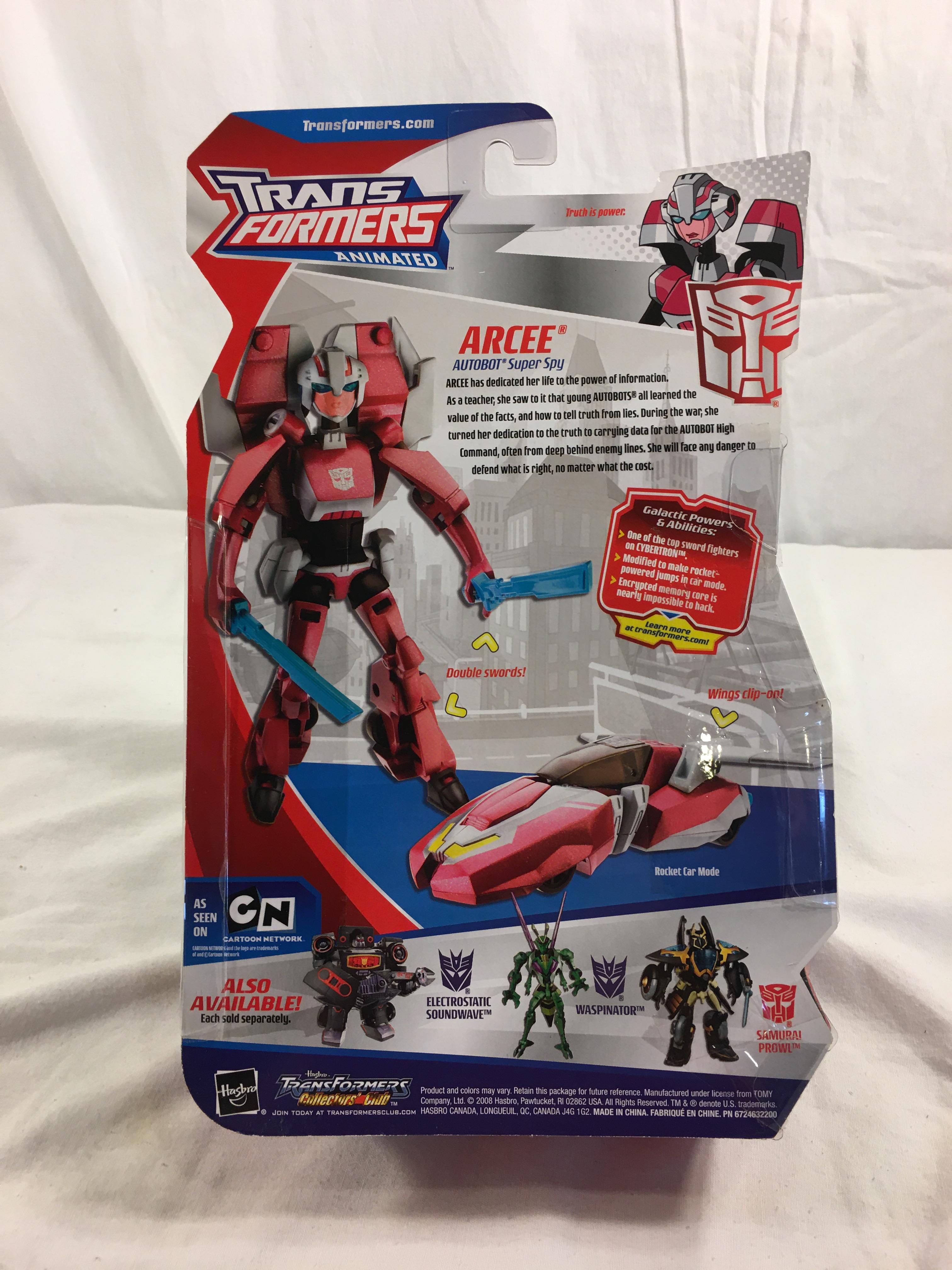 Collector Hasbro Transformers Animated Arcee Autobot Deluxe Class 12"