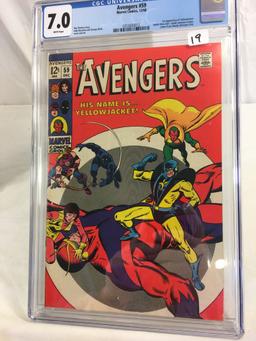 Collector Vintage Marvel Comics CGC Universal Grade 7.0 The Avengers #59 Comic Book